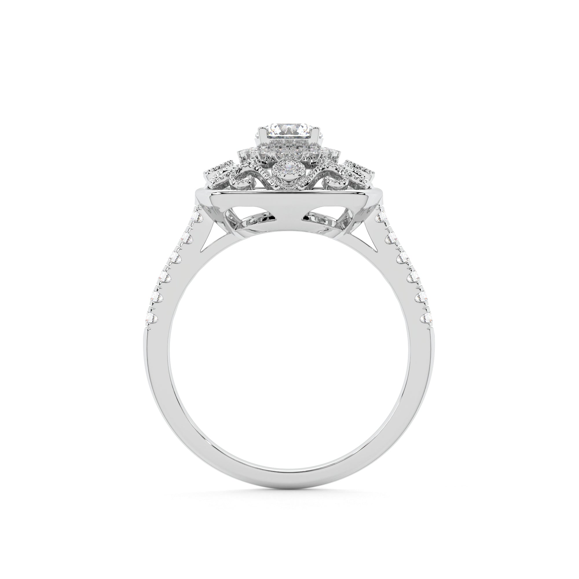 Twirl Forest Solitaire Diamond Ring