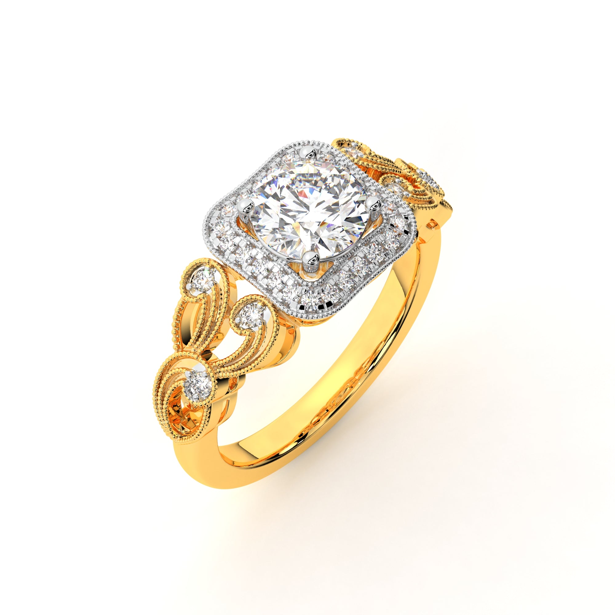 Sparkling Mehndi Designer Diamond Ring