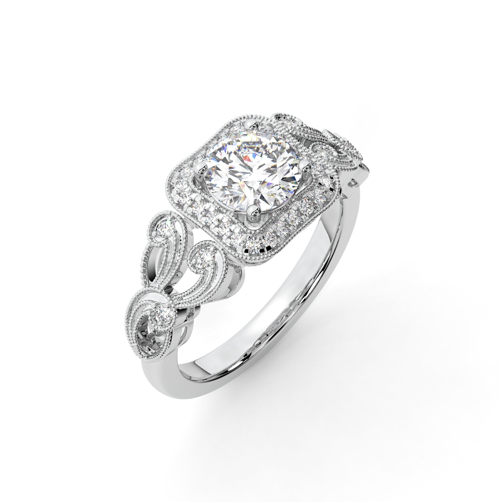 Sparkling Mehndi Designer Diamond Ring