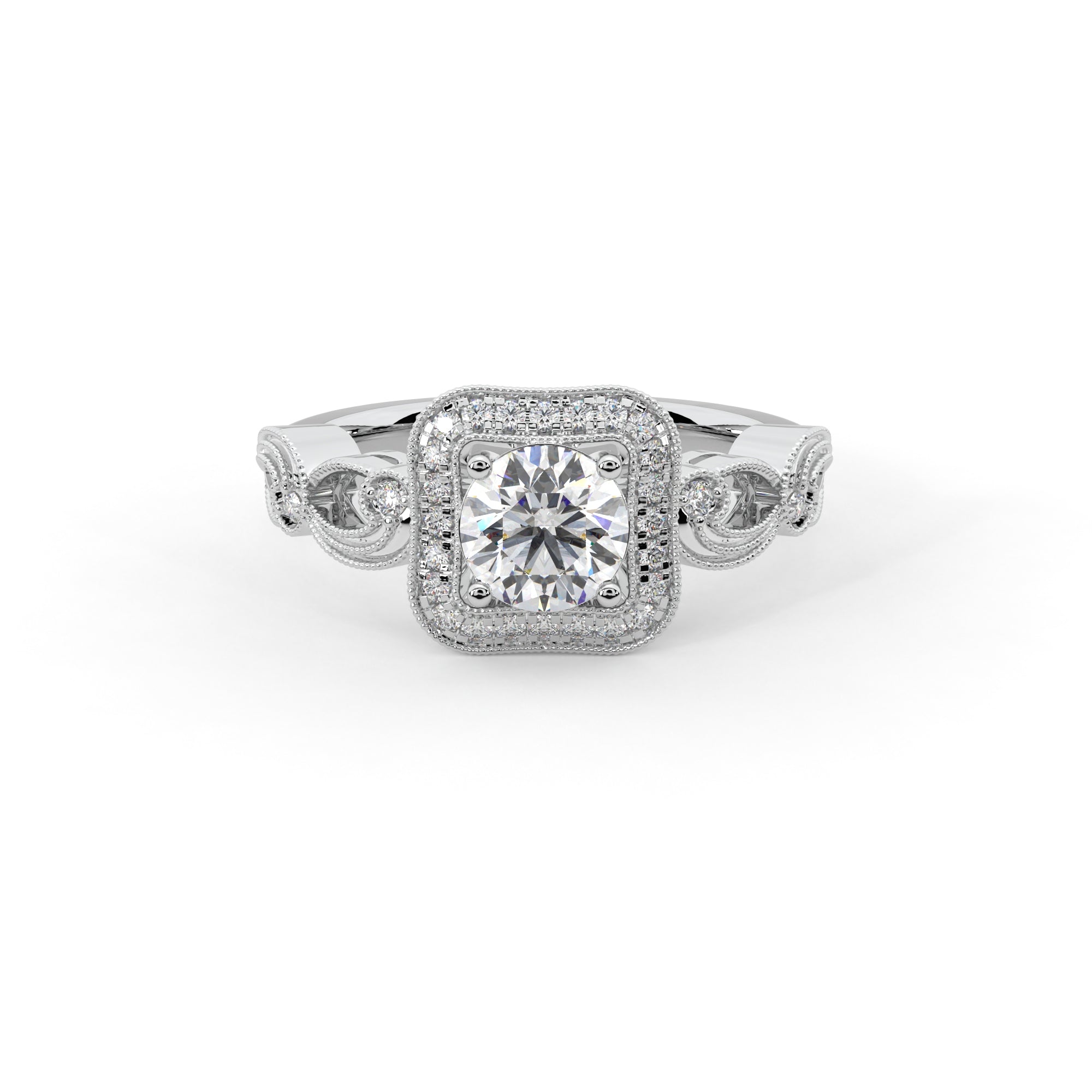 Enchanted Promise Halo Solitaire Ring