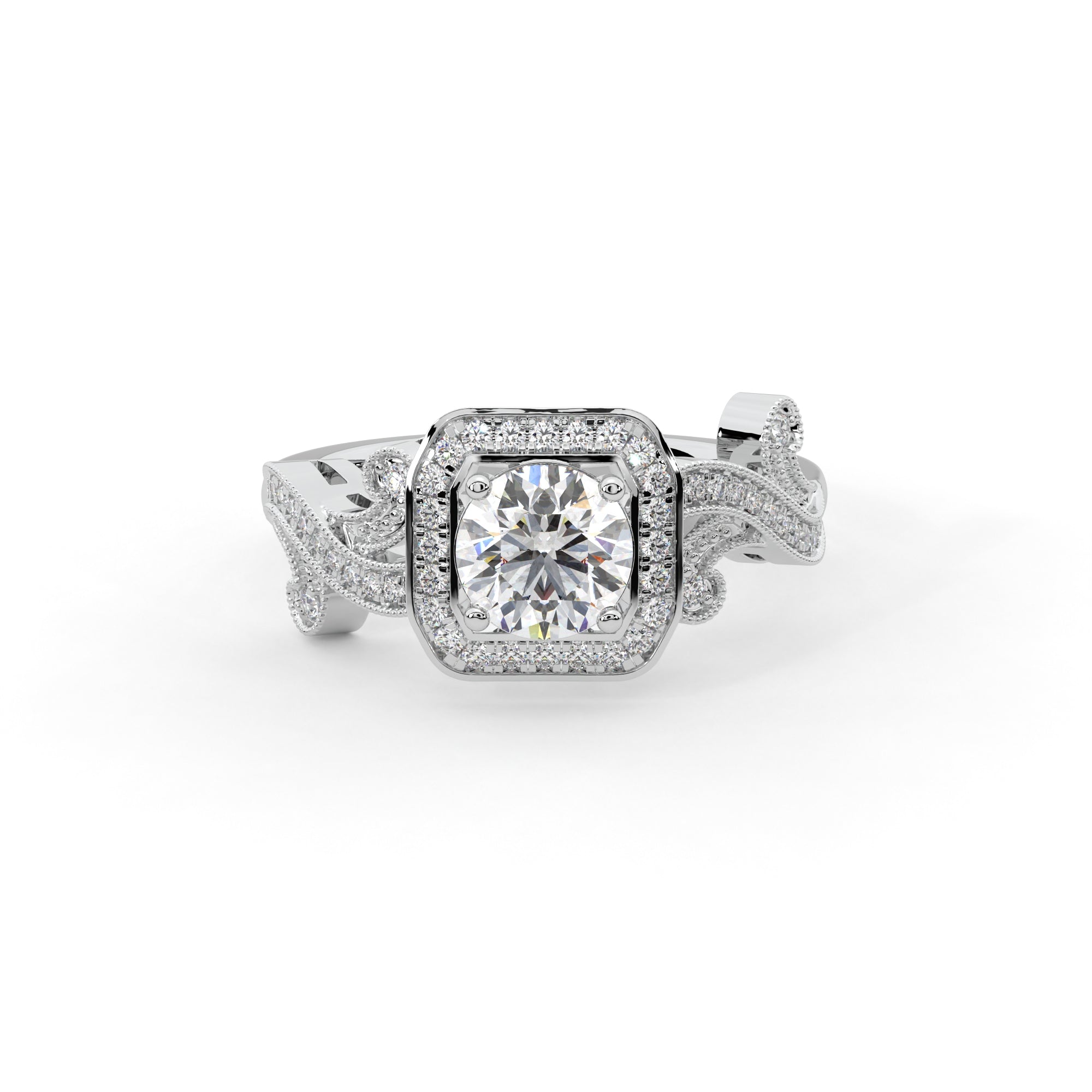 Dazzling Square Halo Ring