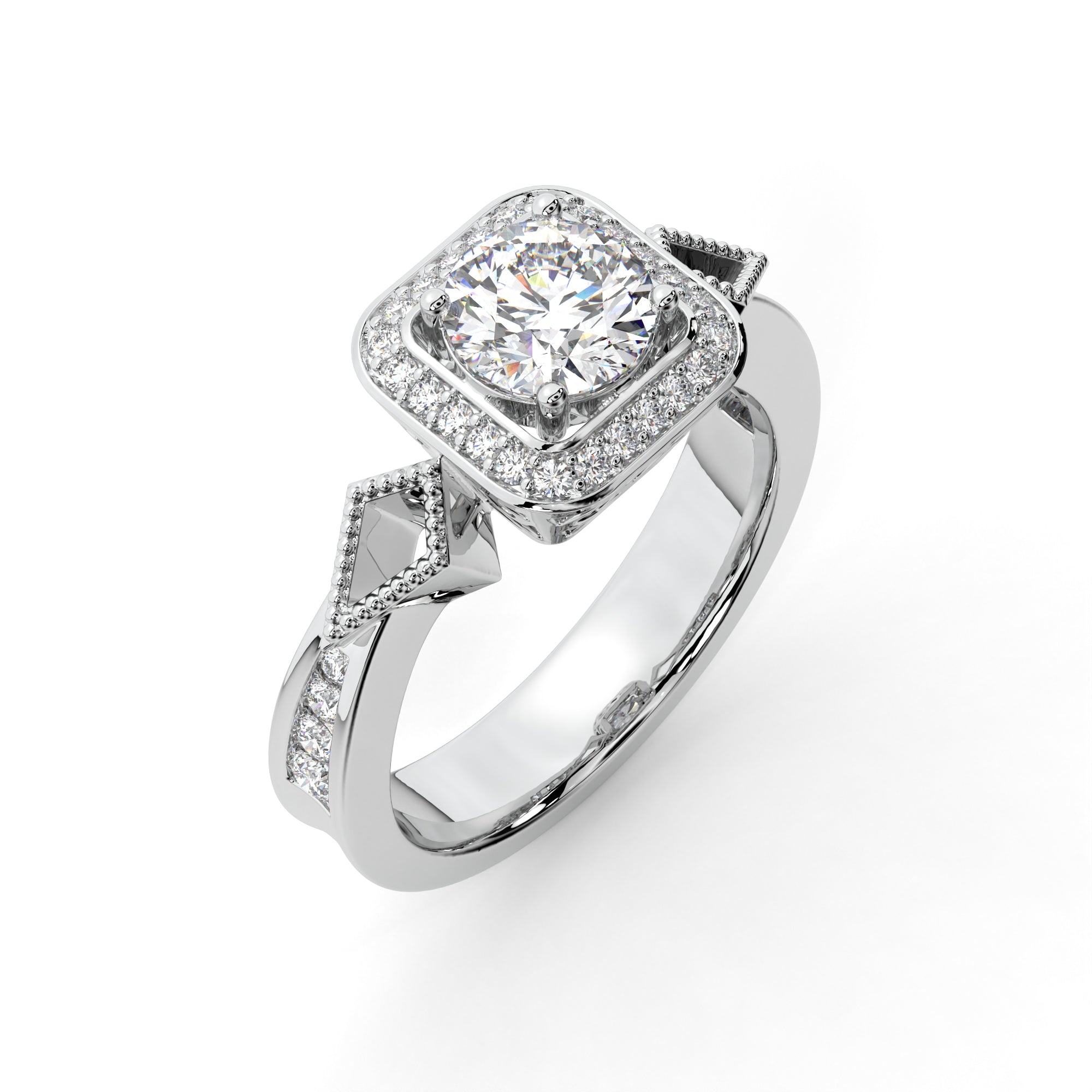 Dazzling Paved Halo Ring