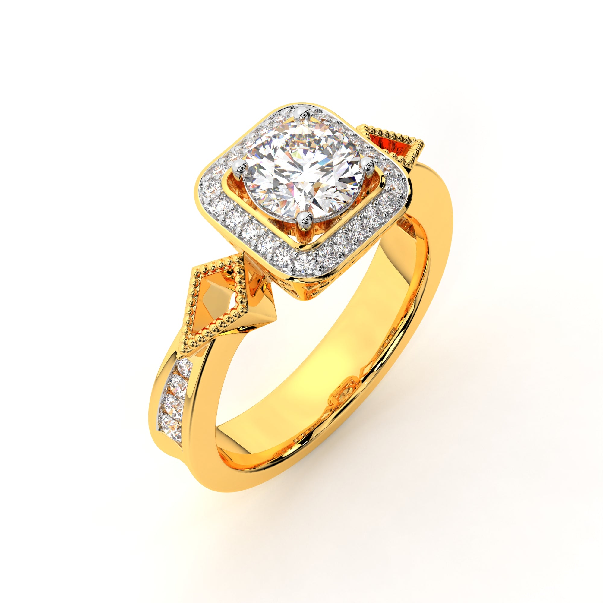 Dazzling Paved Halo Ring