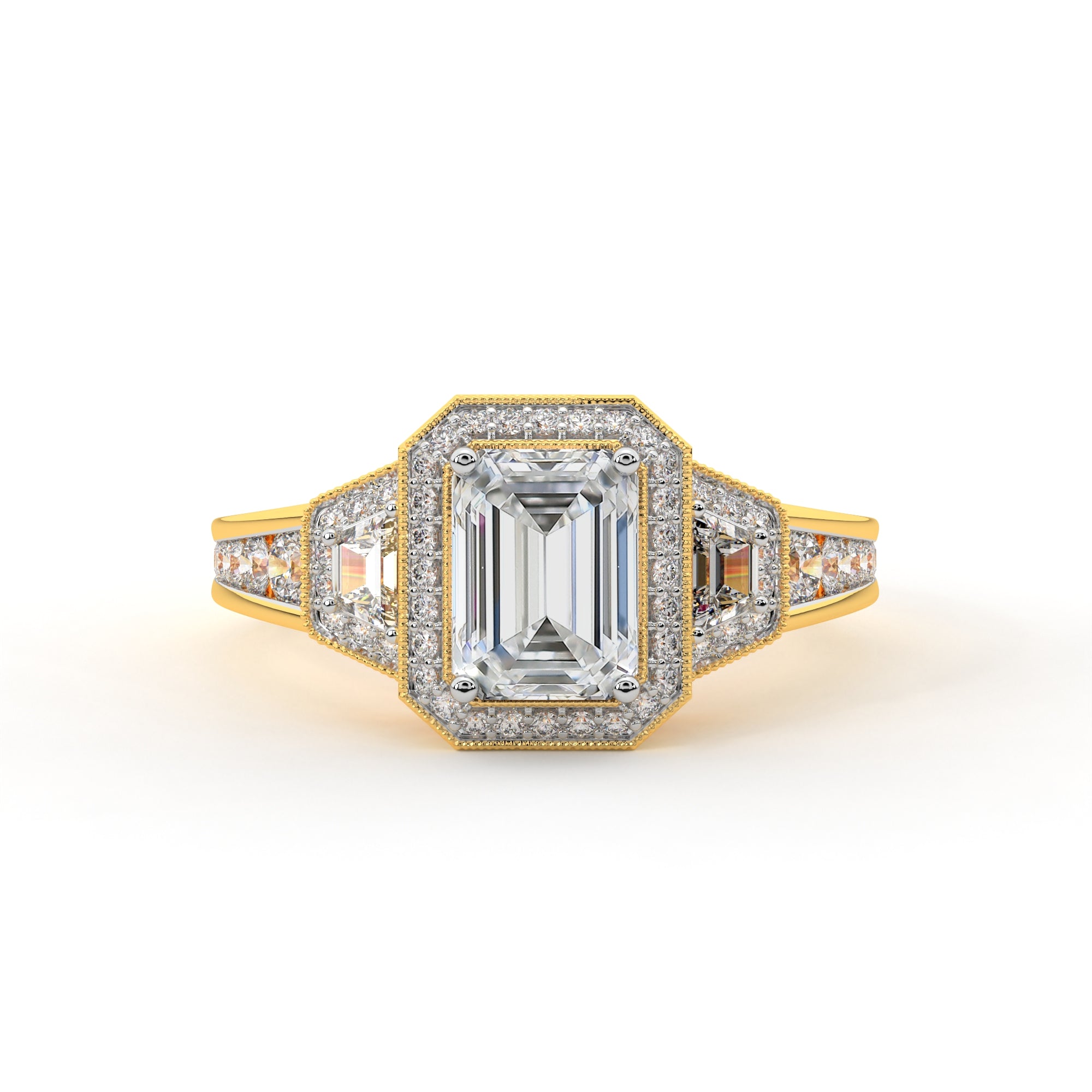 Exquisite Emerald Halo Ring