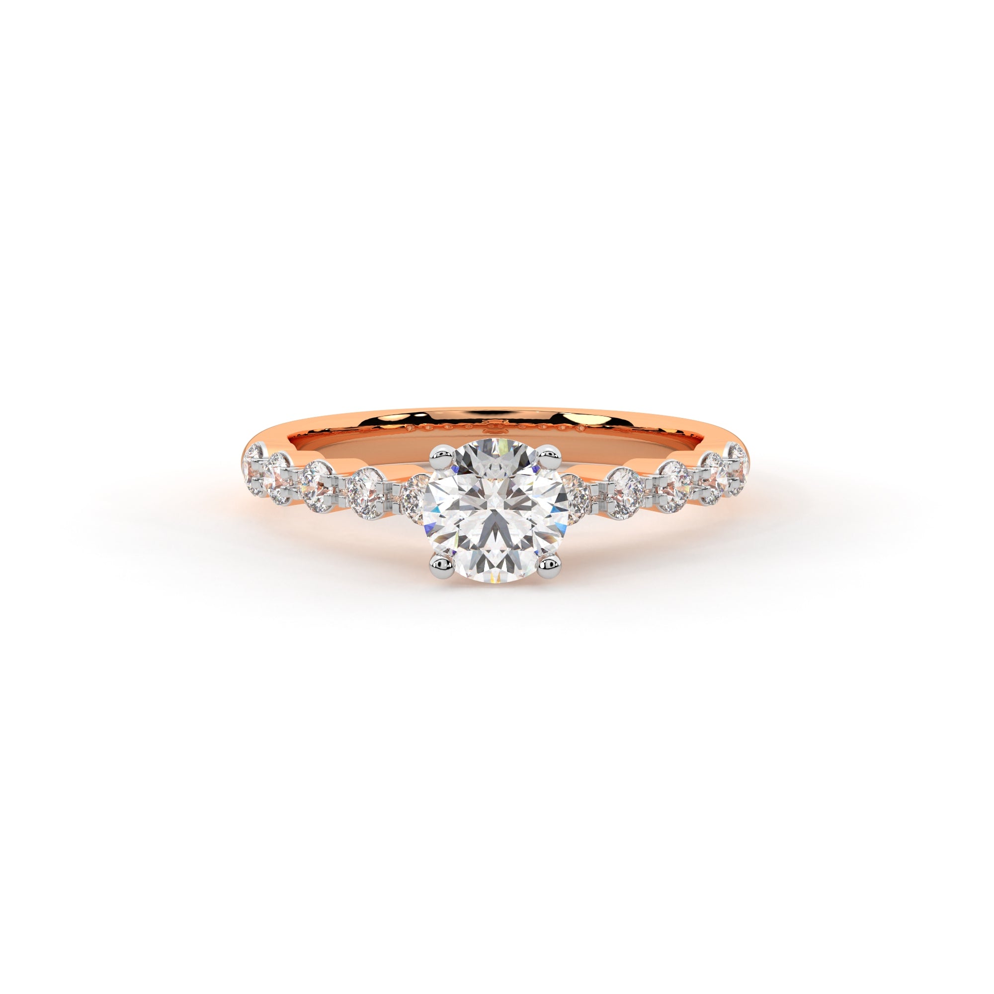 Alluring Beaded Solitaire Ring
