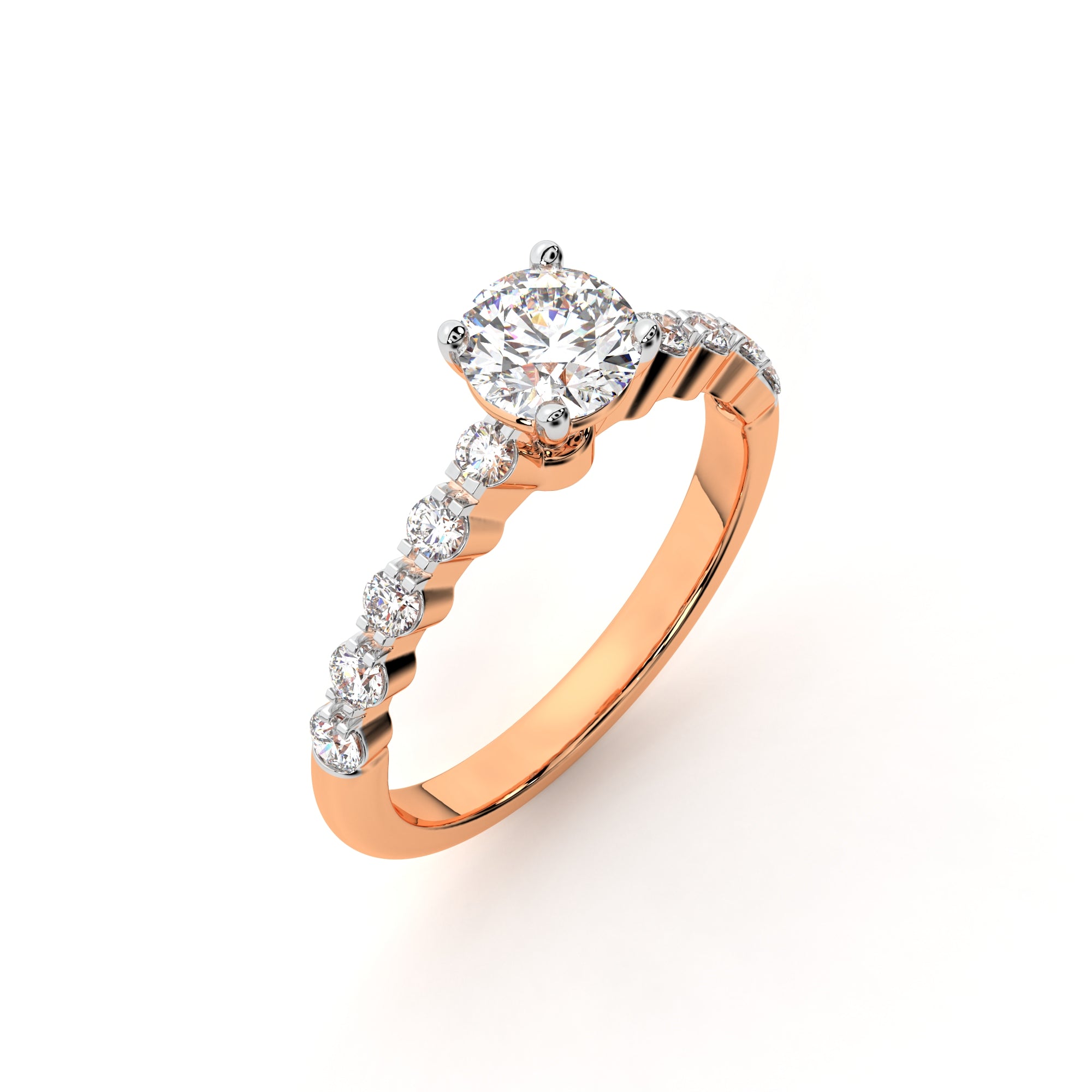 Alluring Beaded Solitaire Ring