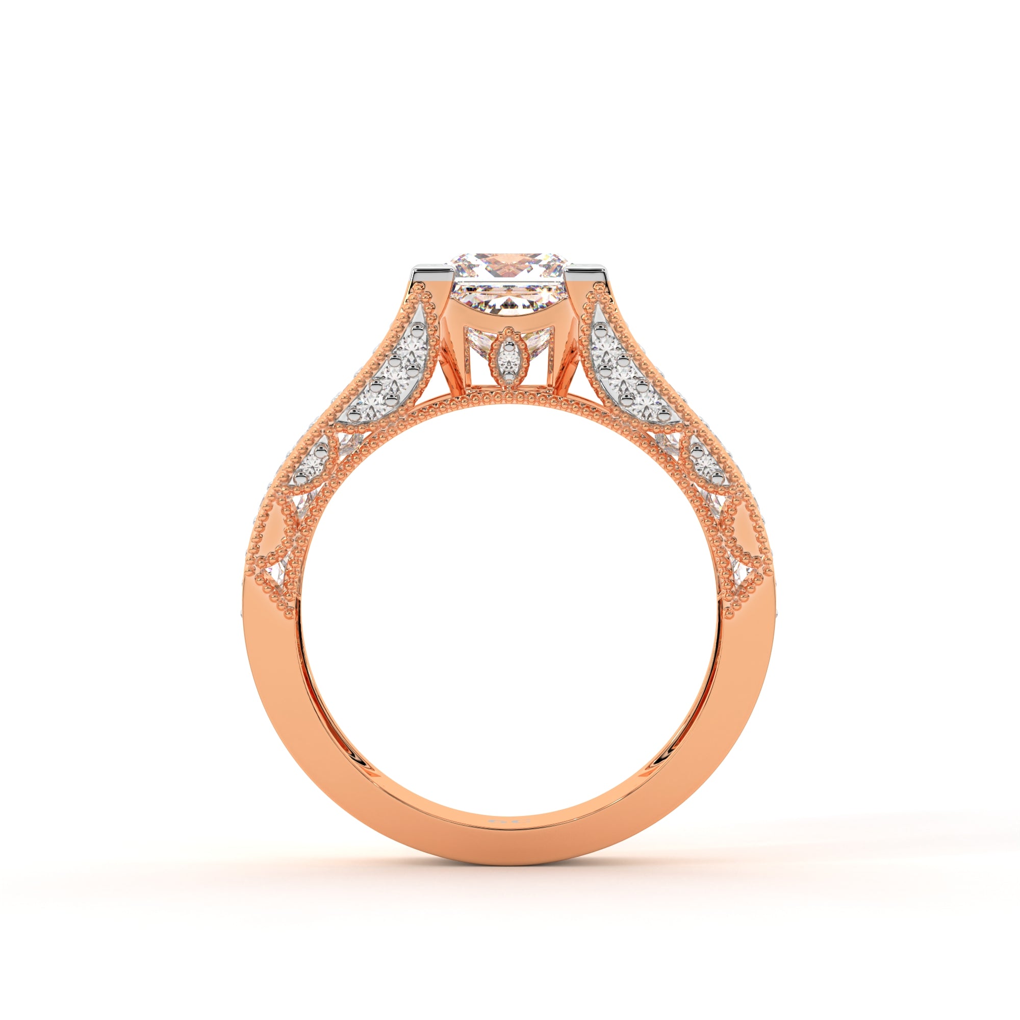 Dazzling Princess Cut Paved Ring