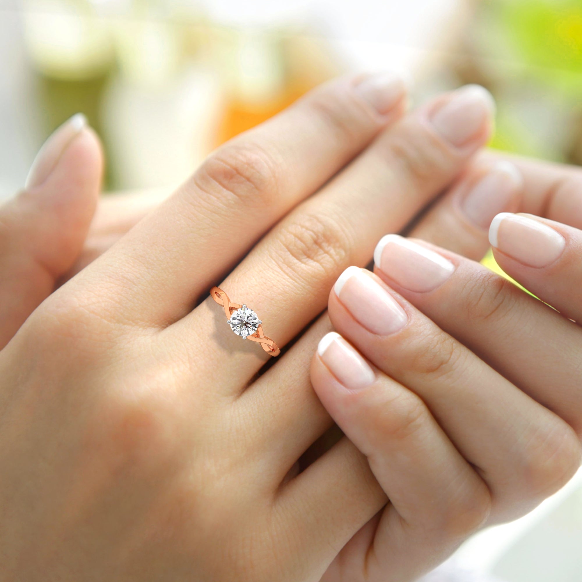 Intertwined Love Solitaire Ring