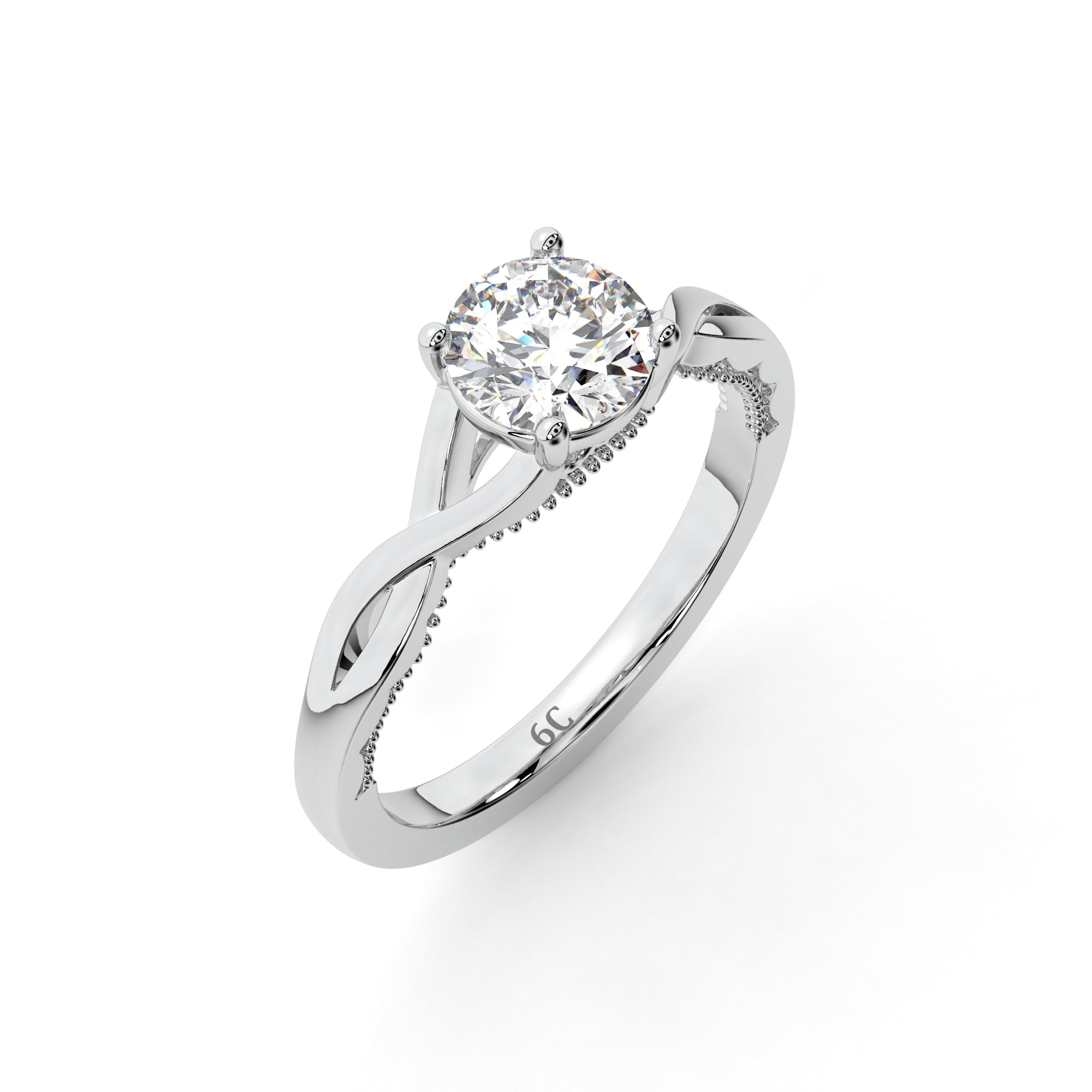 Intertwined Love Solitaire Ring