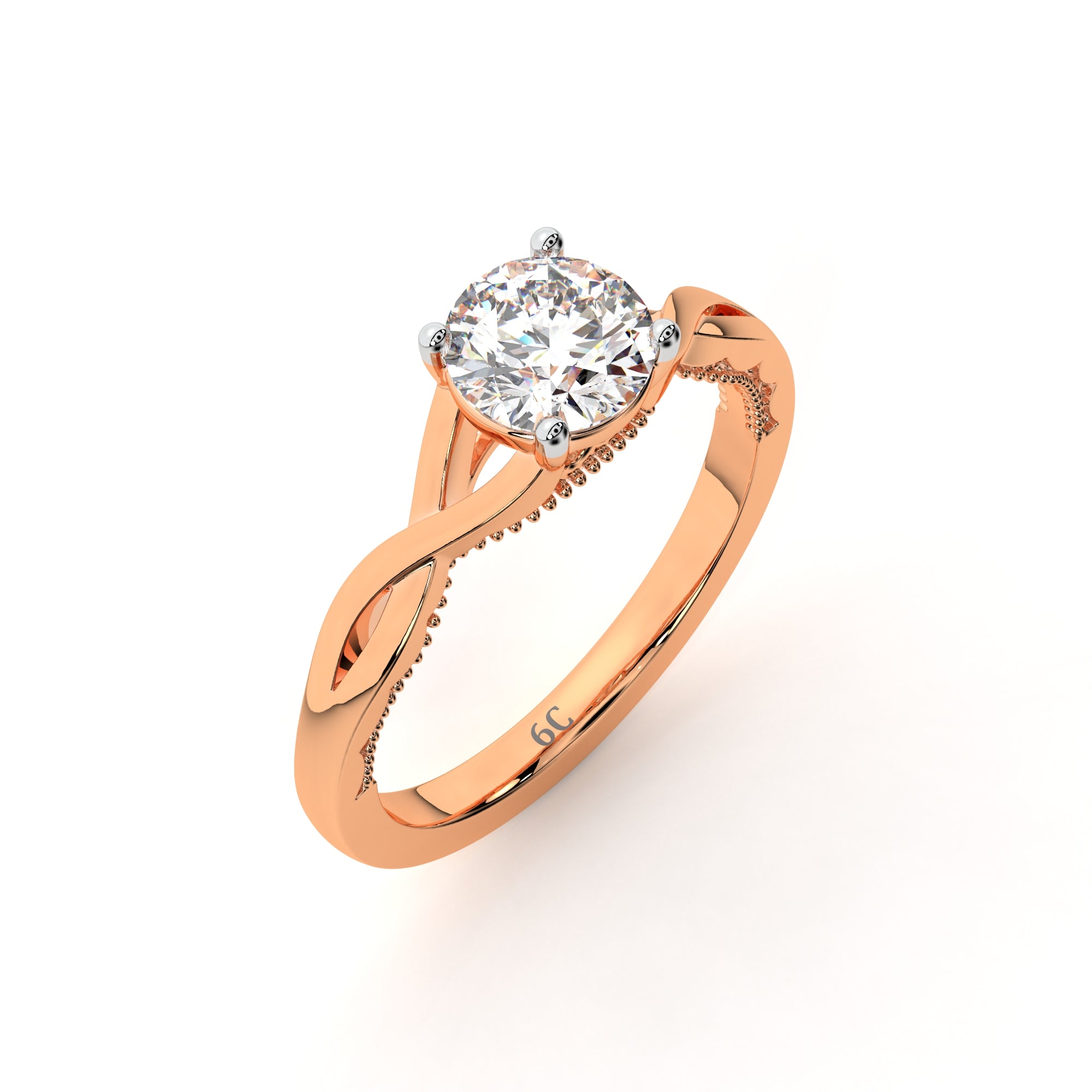 Intertwined Love Solitaire Ring