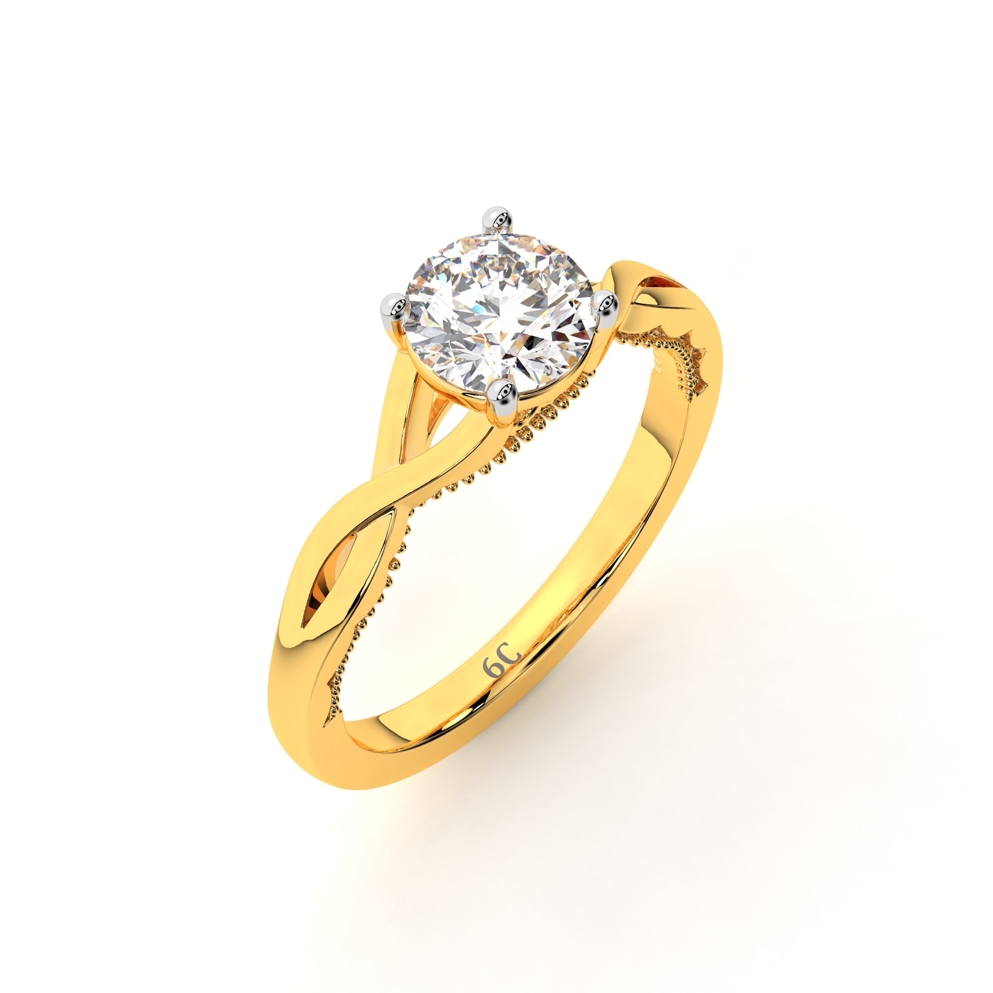 Intertwined Love Solitaire Ring