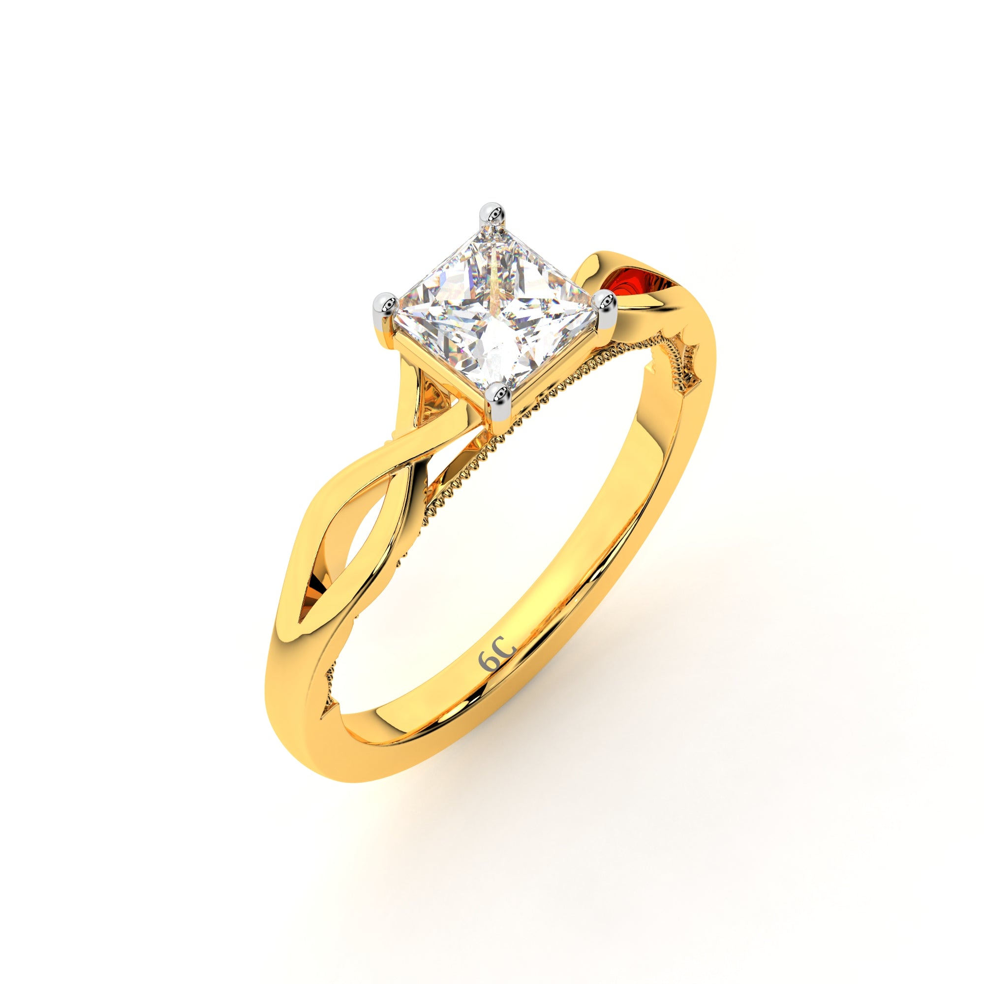 Princess Solitaire Ring