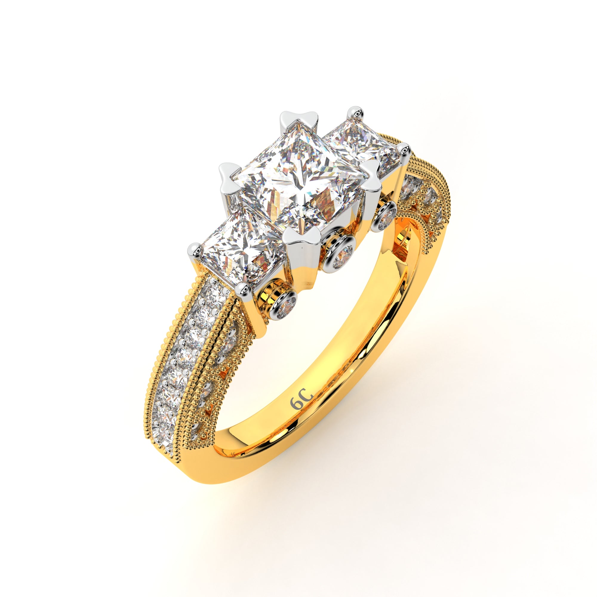 Radiant Triad Diamond Ring