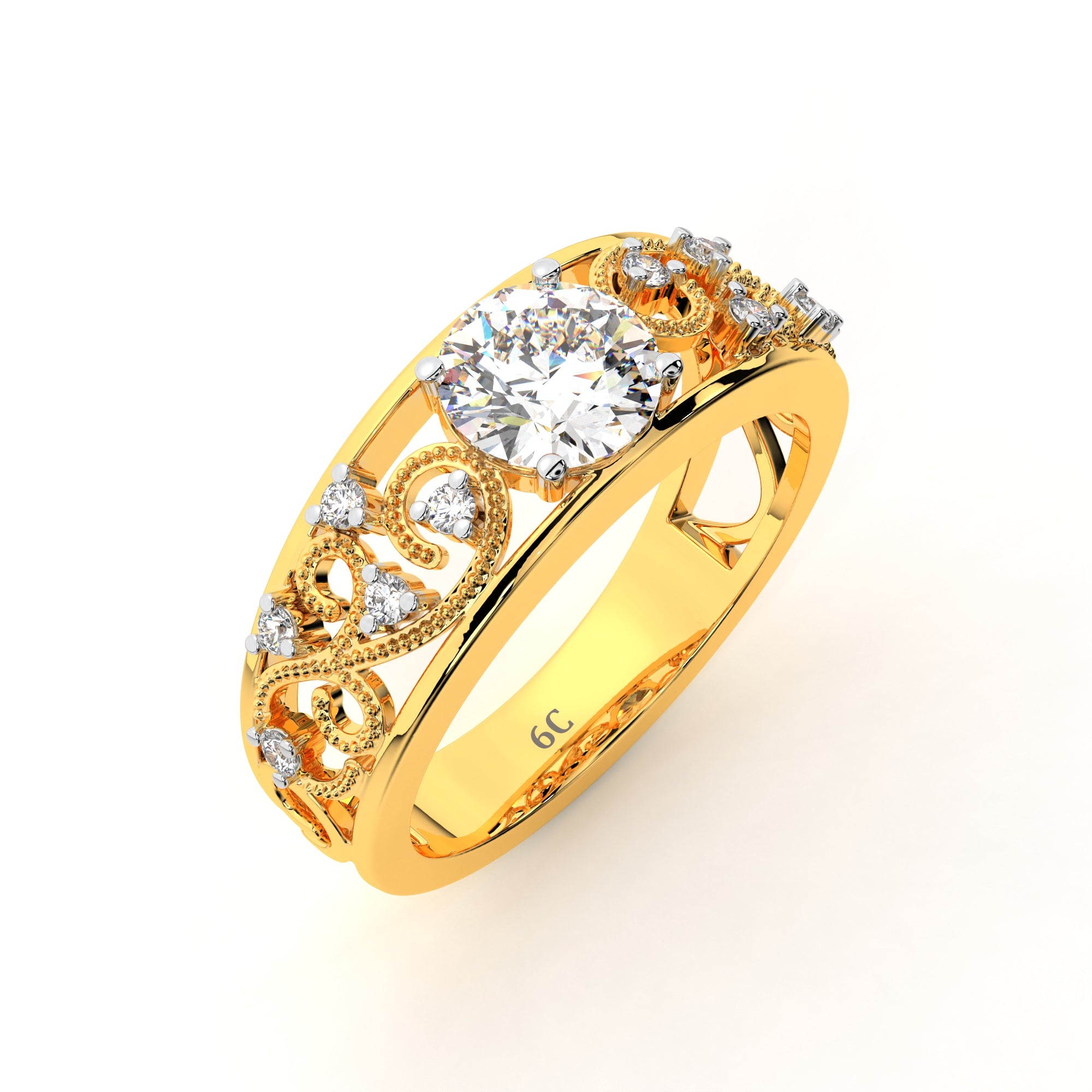 Intricate Designer Solitaire Ring