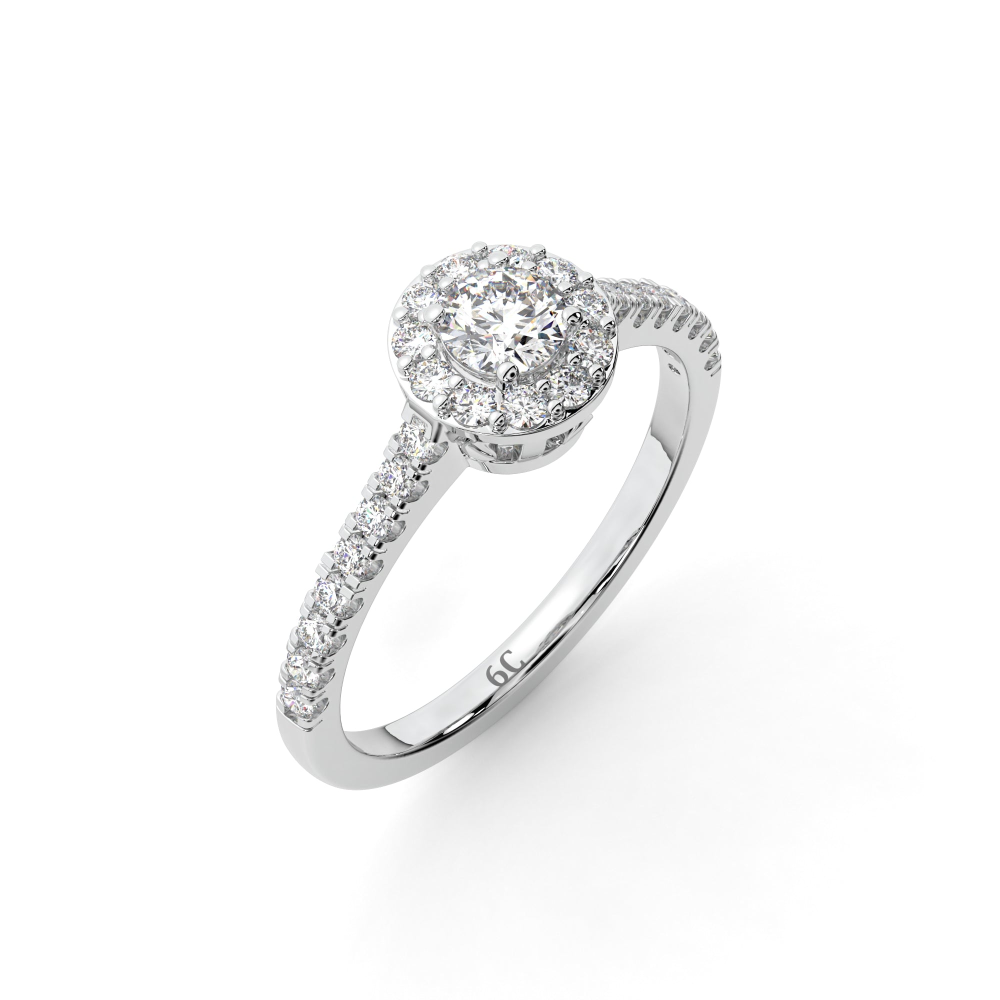 Sparkling Beaded Solitaire Ring