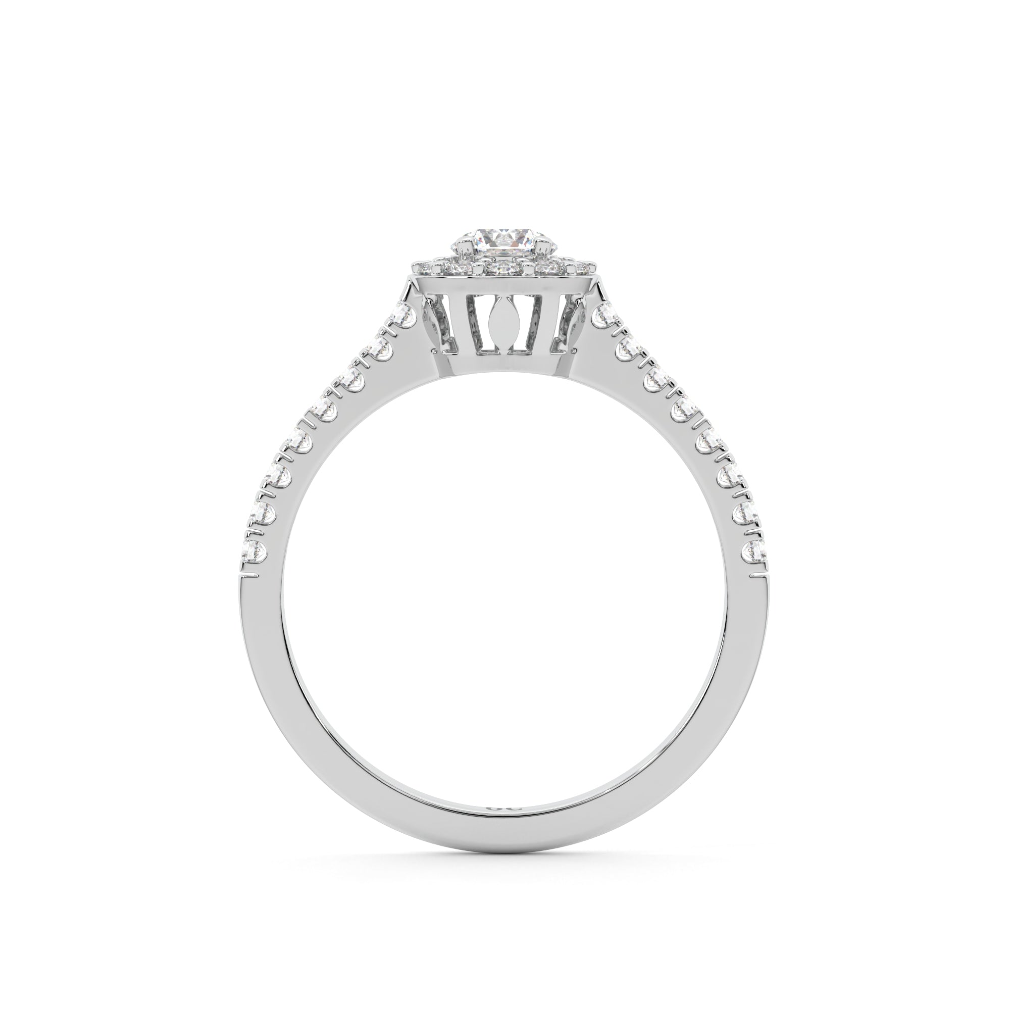 Sparkling Beaded Solitaire Ring