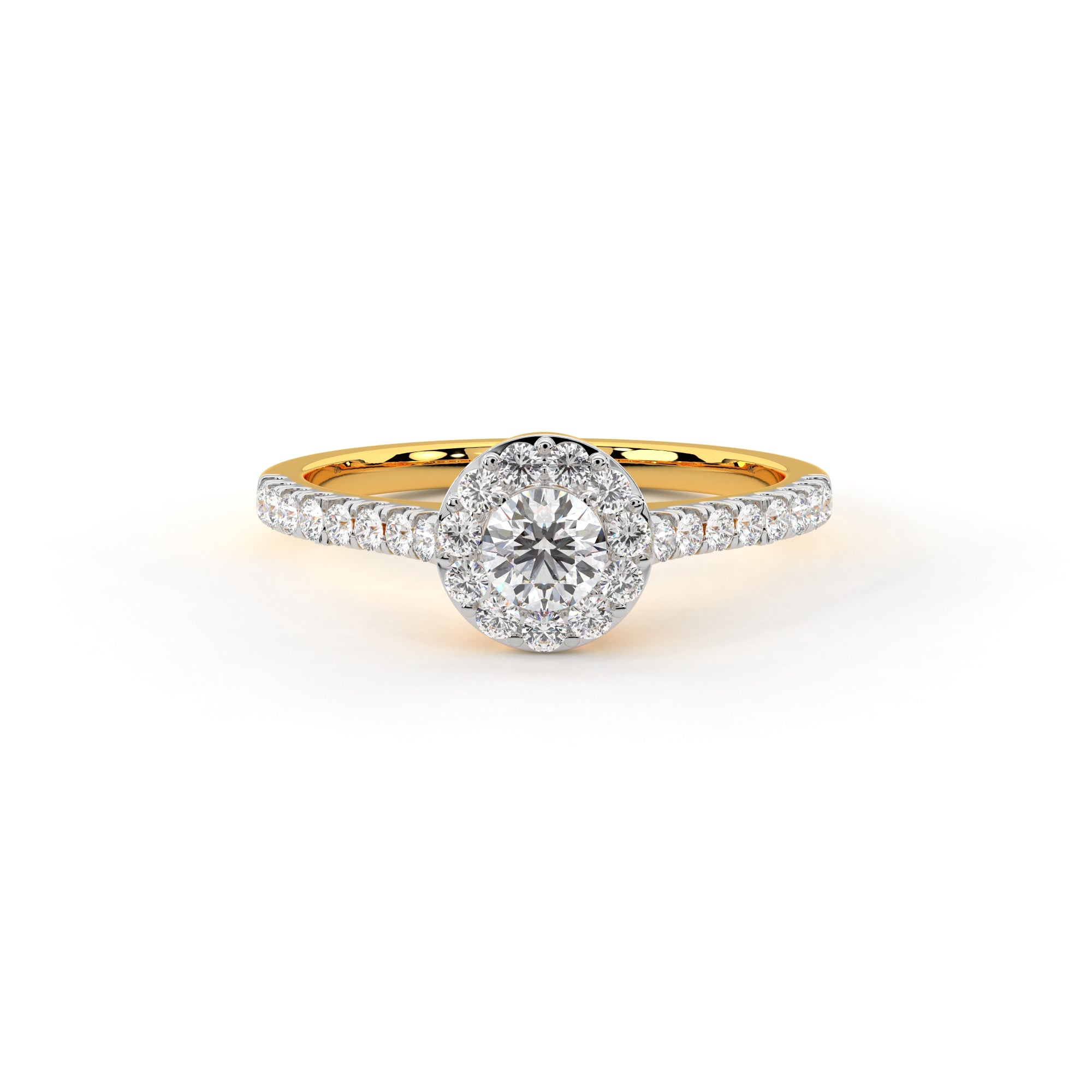 Sparkling Beaded Solitaire Ring