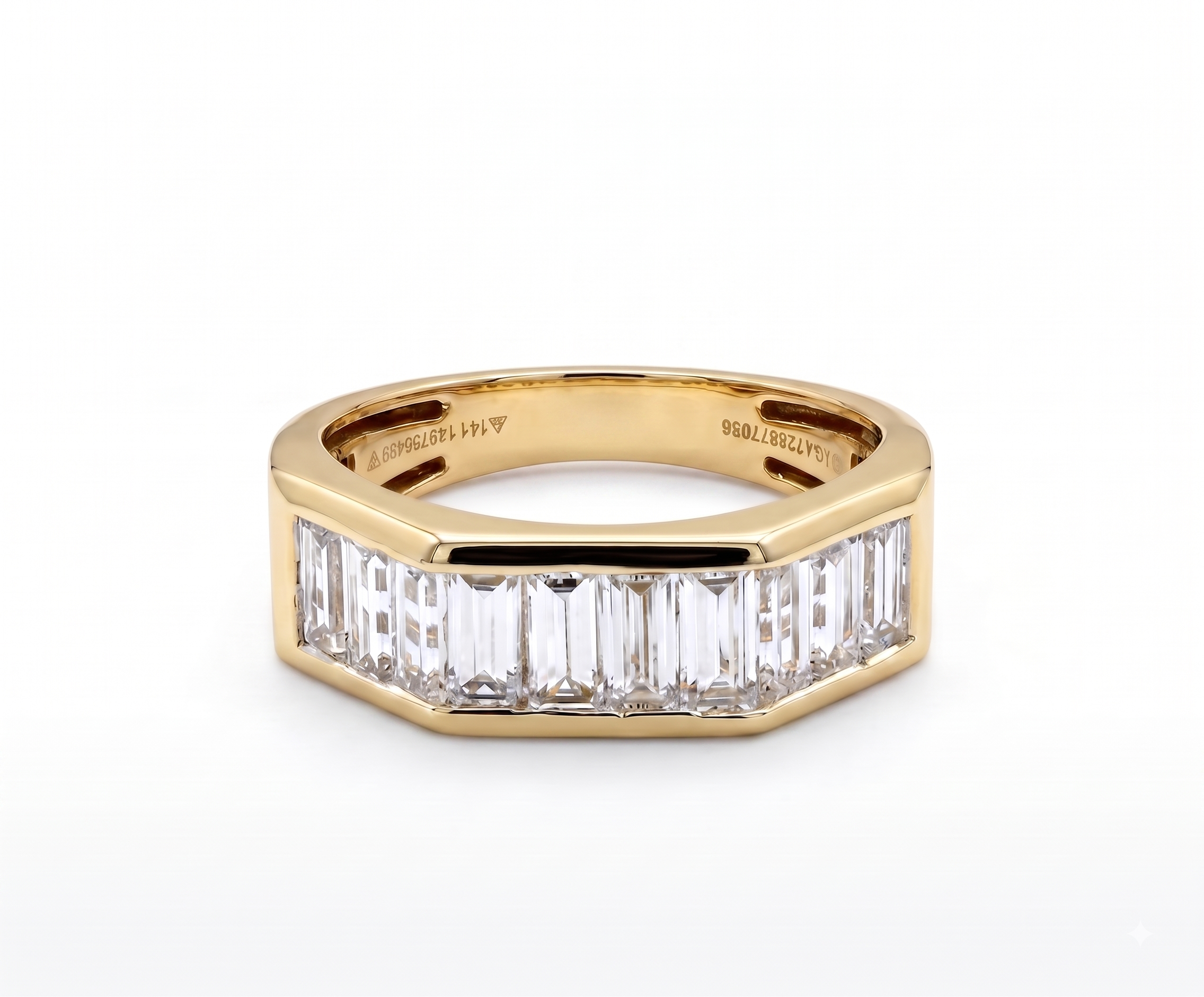 The6C Octagon Baguette Cut Lab Grown Diamond Ring