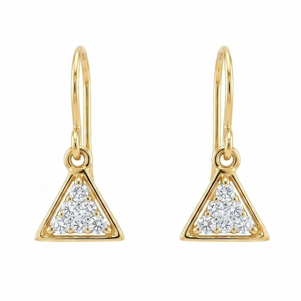 The6C Prism Pavé Triangle Drop Earrings