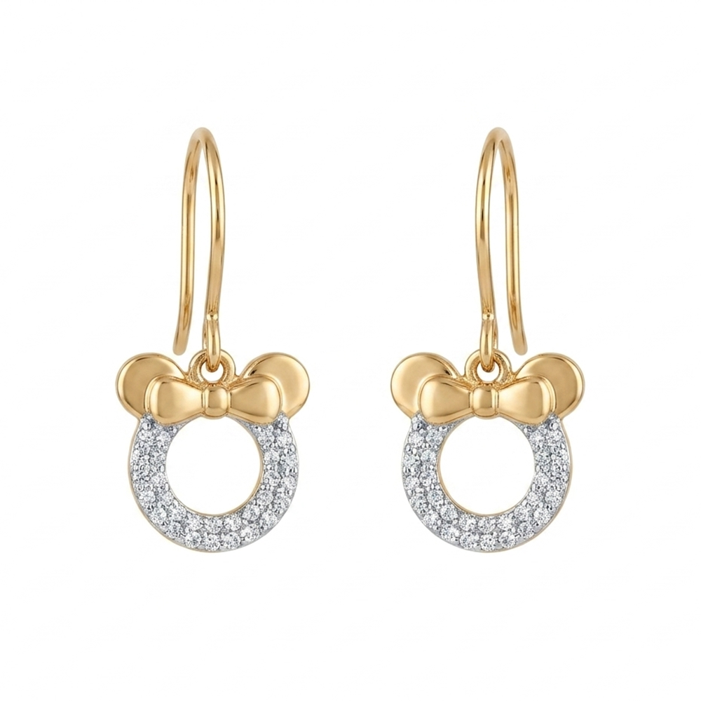 The6C Sweetheart Bow Open-Circle Drop Earrings