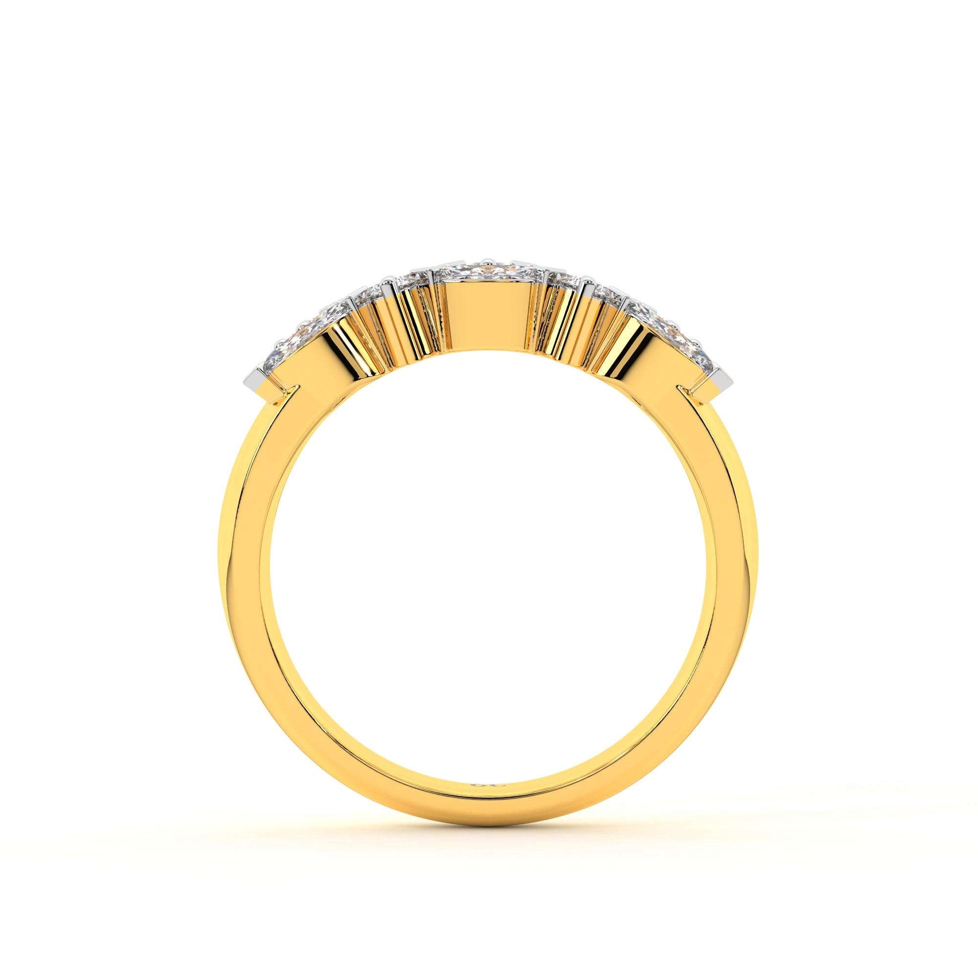 Marquise and round half eternity Ring