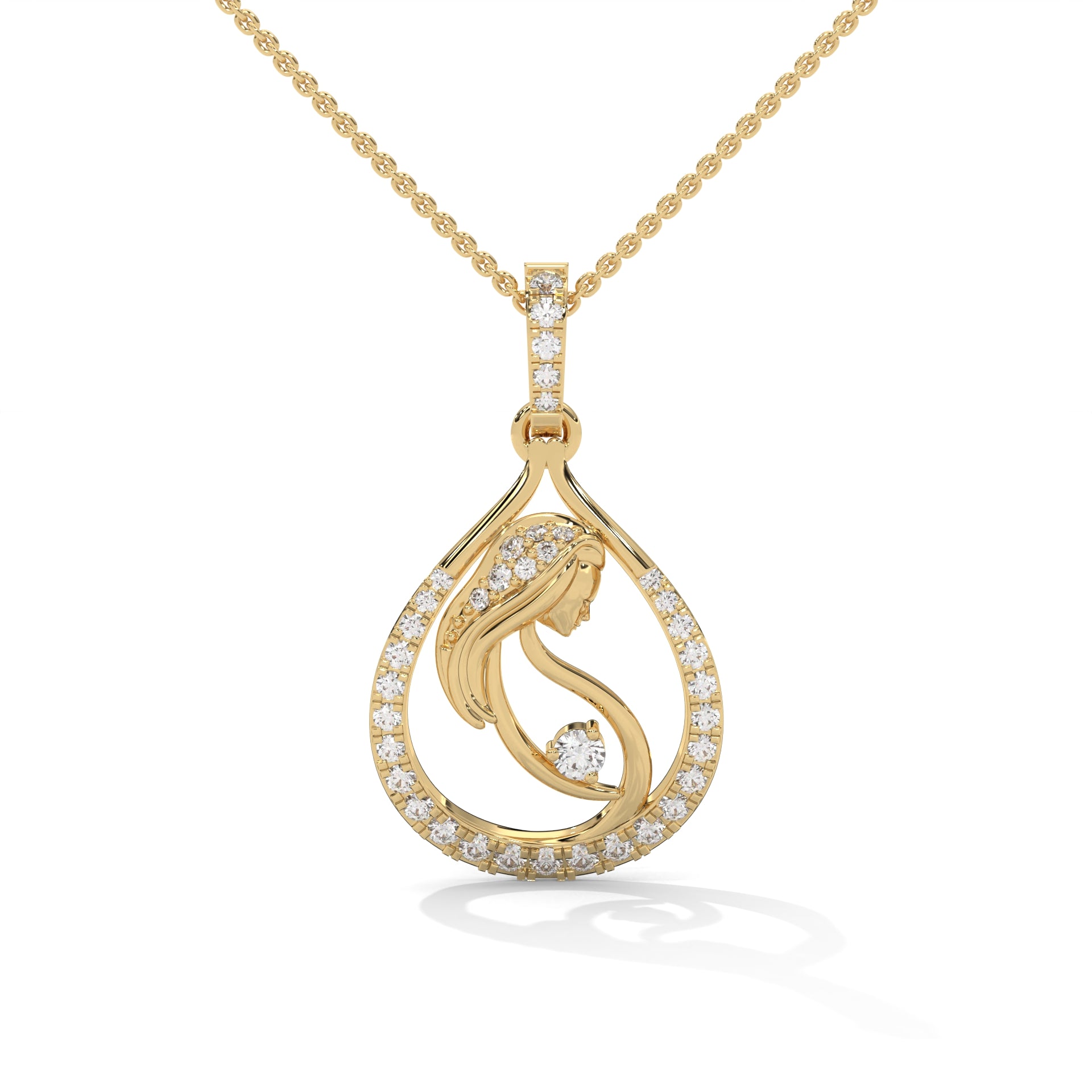 A Diamond Silhouette Pendant for Mom