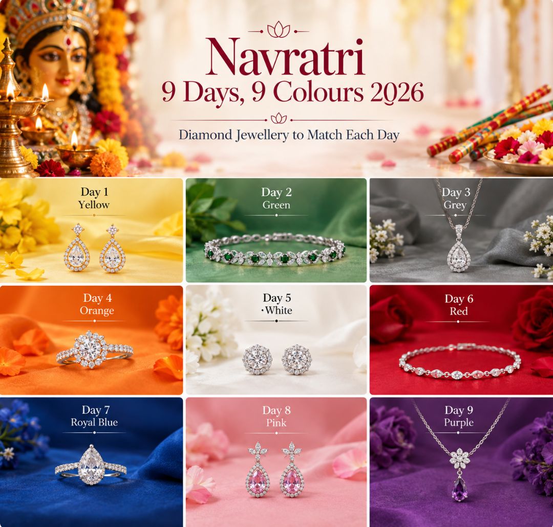 Navratri 9 Days, 9 Colours 2026: Diamond Jewellery to Match Each Day