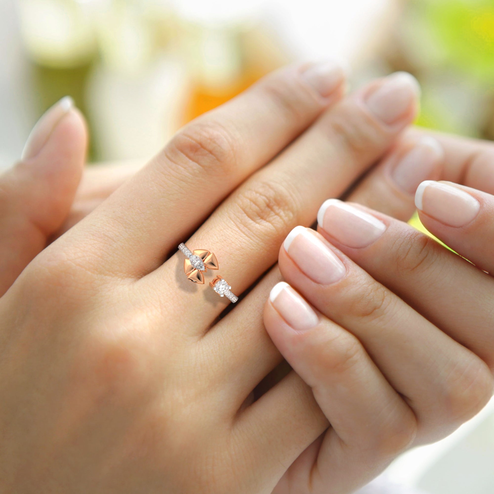 Blooming Love Diamond Butterfly Ring