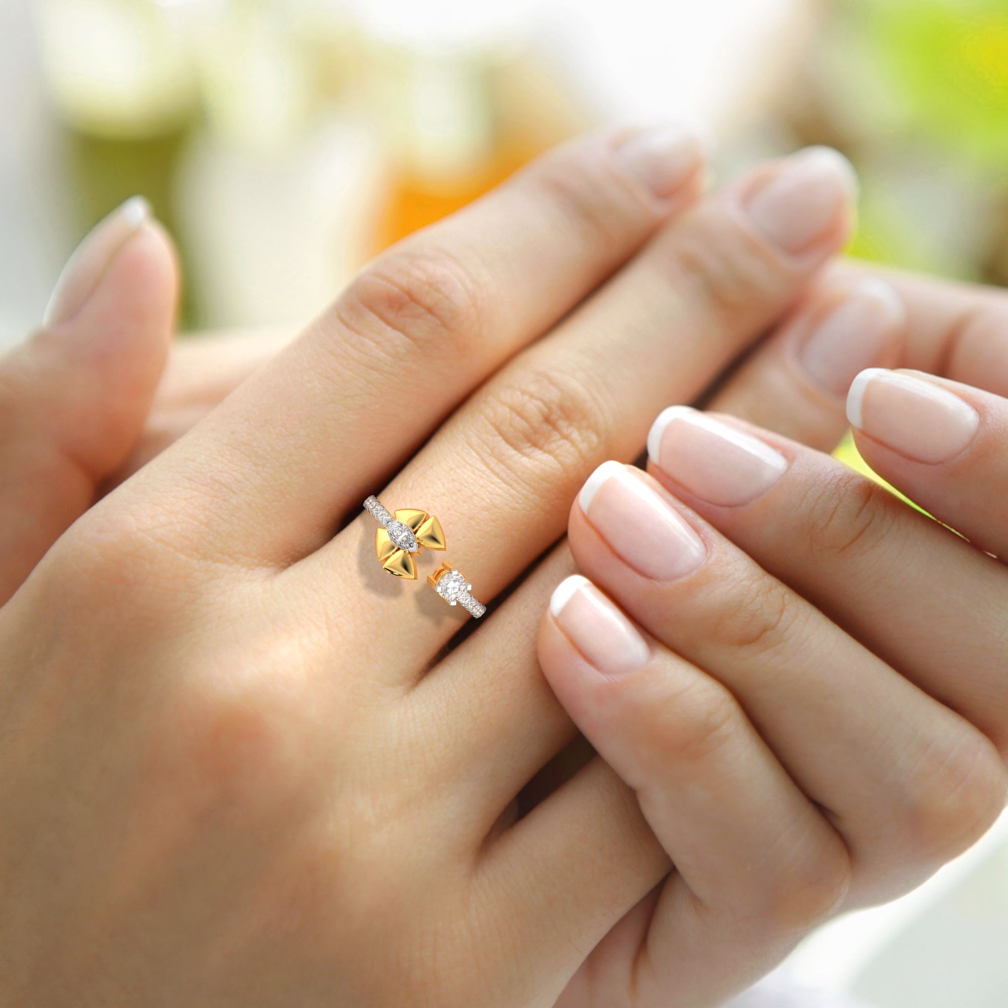 Blooming Love Diamond Butterfly Ring