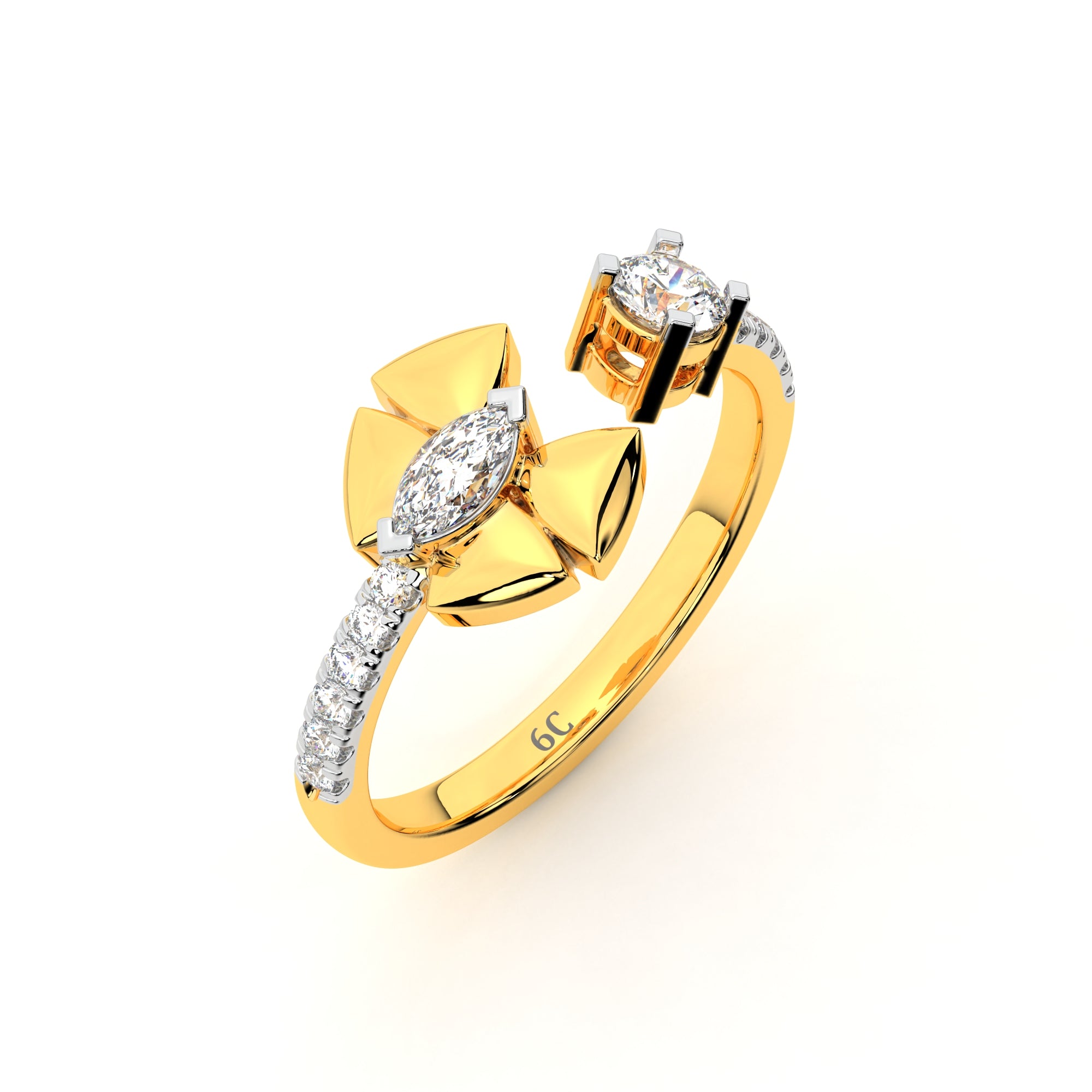 Blooming Love Diamond Butterfly Ring