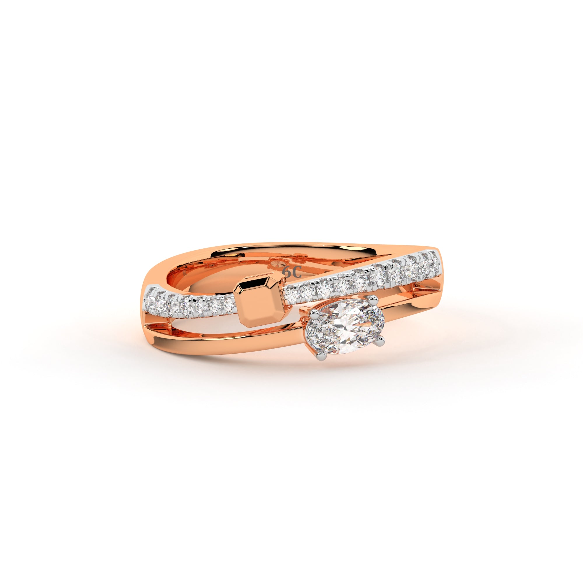 Double Spark Diamond Ring (Rose Gold)