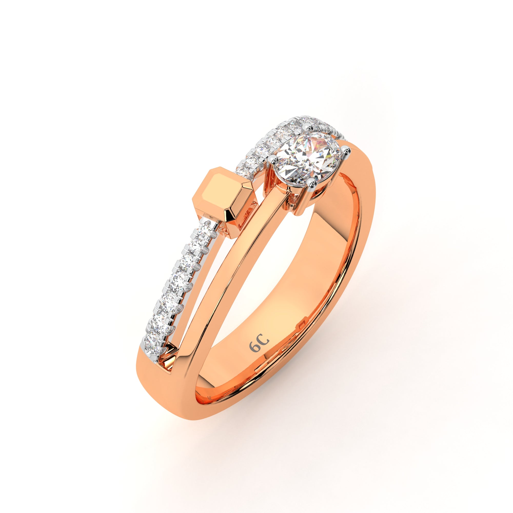 Double Spark Diamond Ring (Rose Gold)