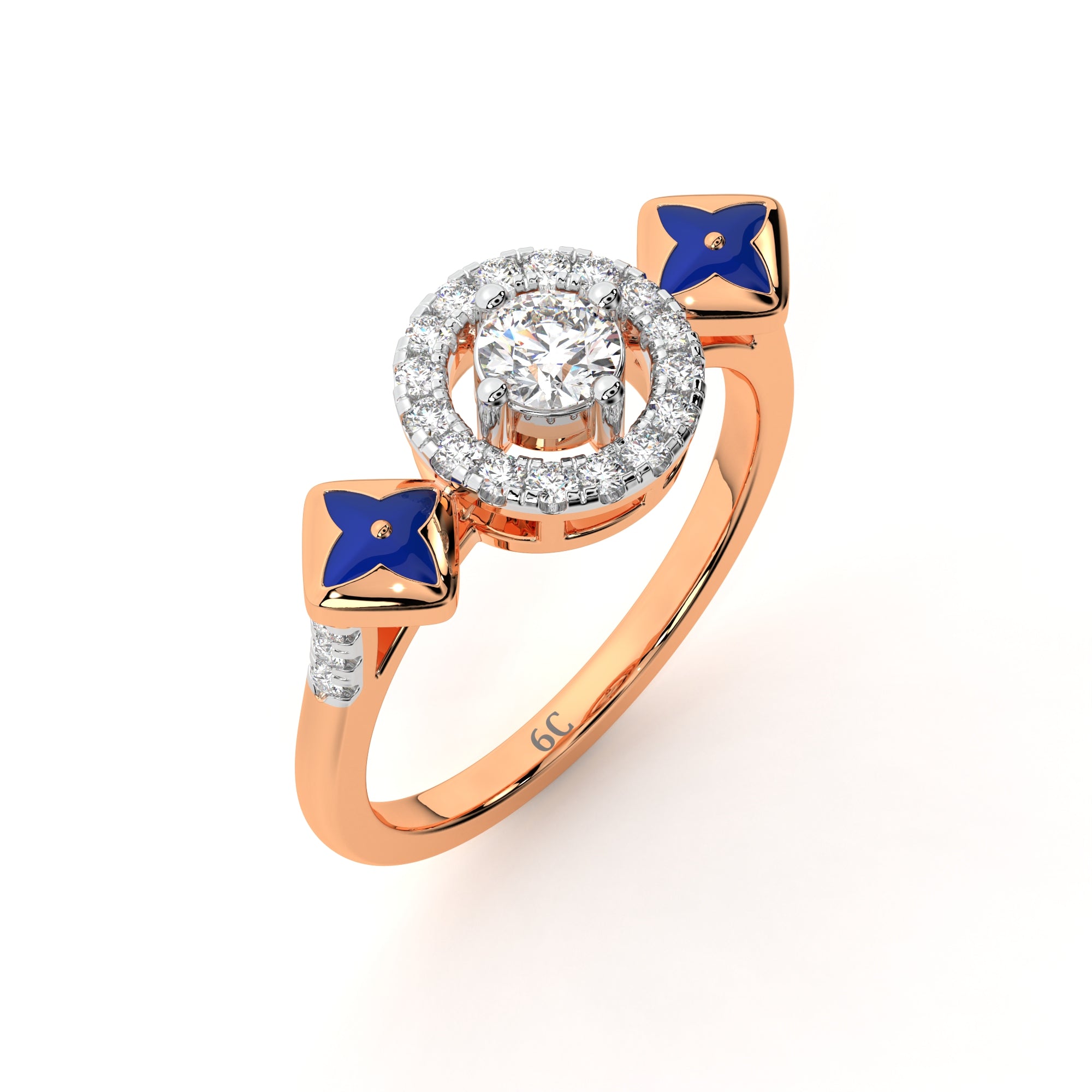 Graceful Elongated Diamond Ring (Rose Gold)