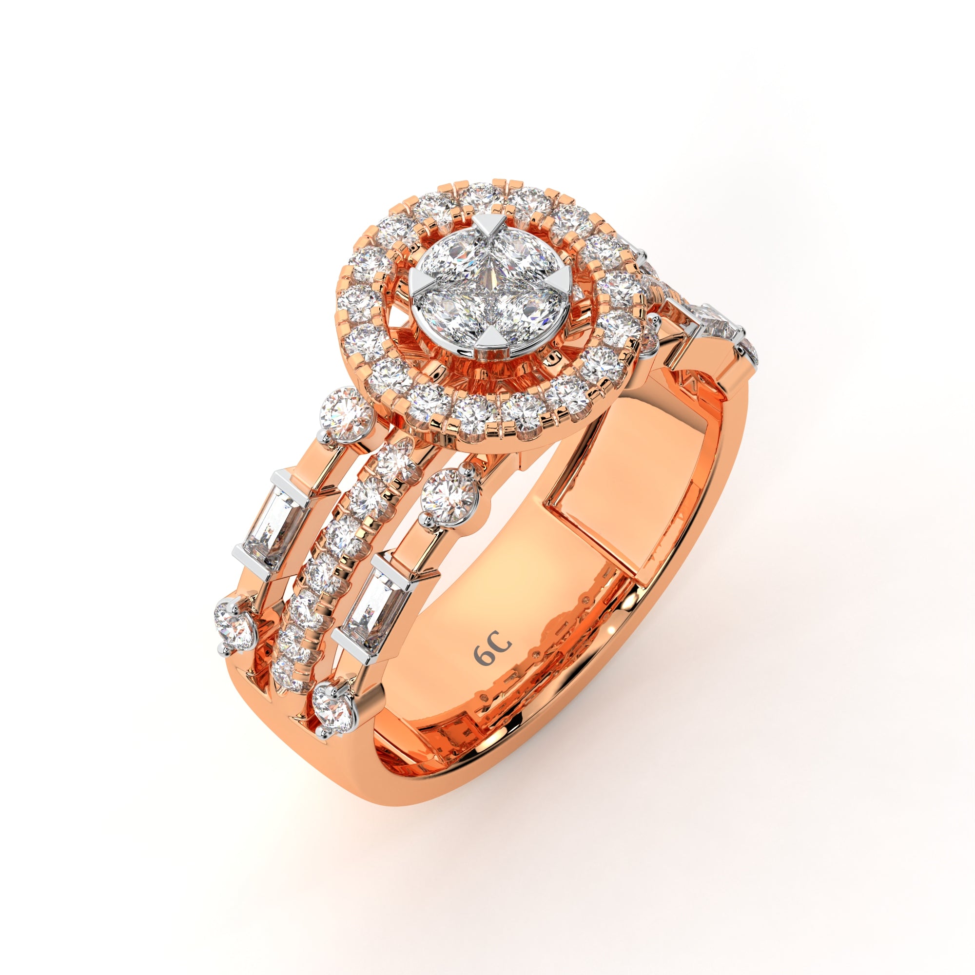 Enchanted Promise Halo Solitaire Ring (Rose Gold)