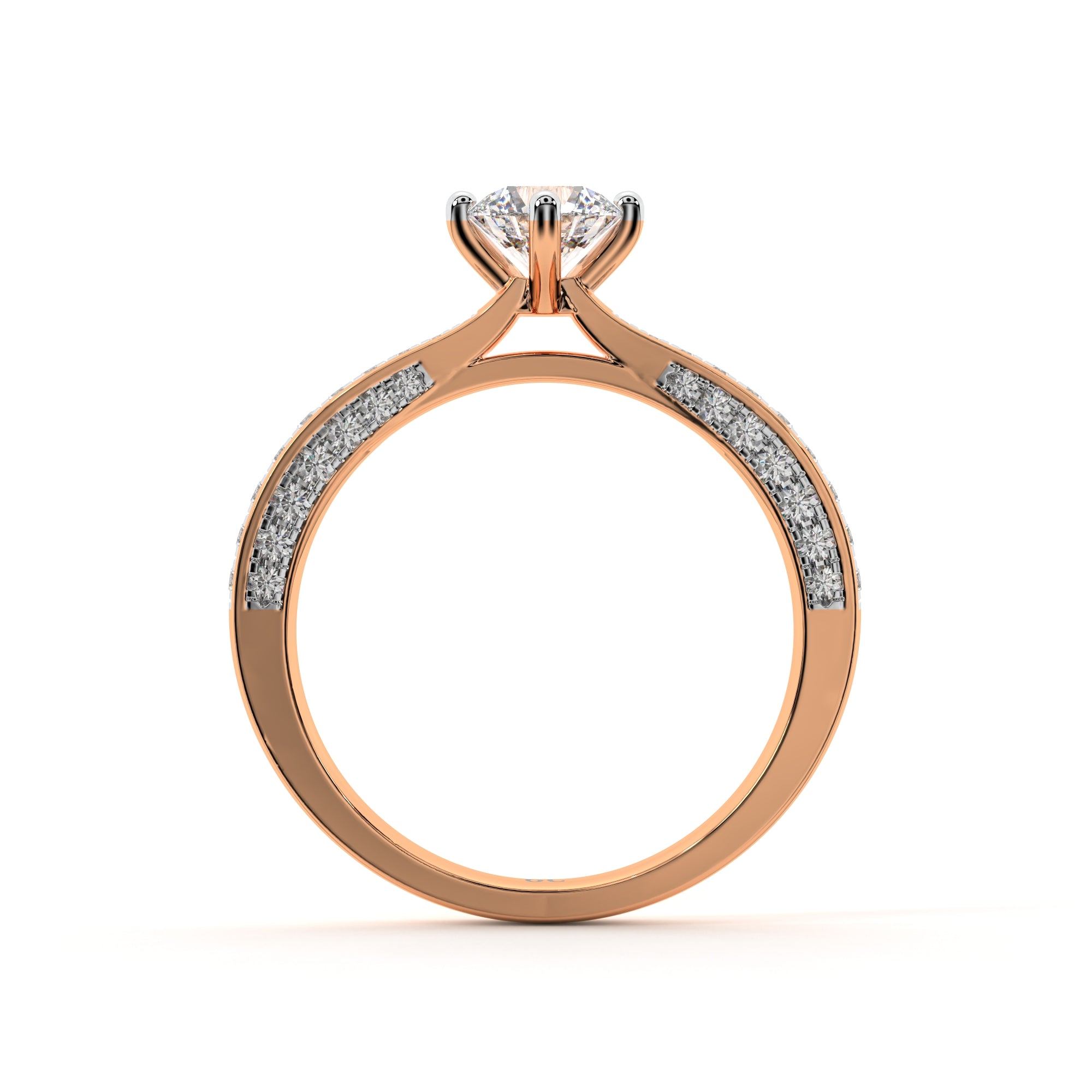 Dazzling Surroundings Solitaire Ring (Rose Gold)