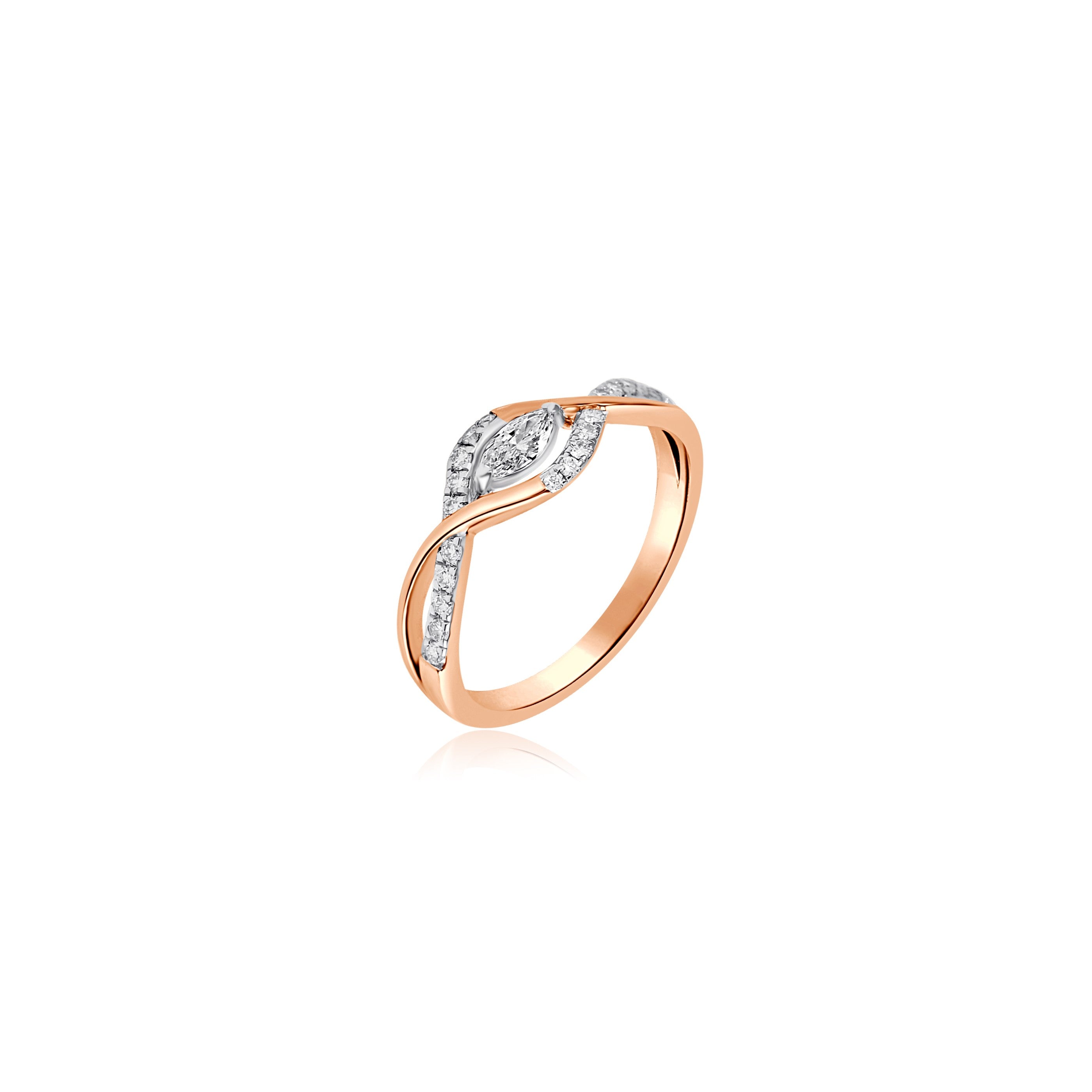 Rose gold ring with lab grown diamonds 
