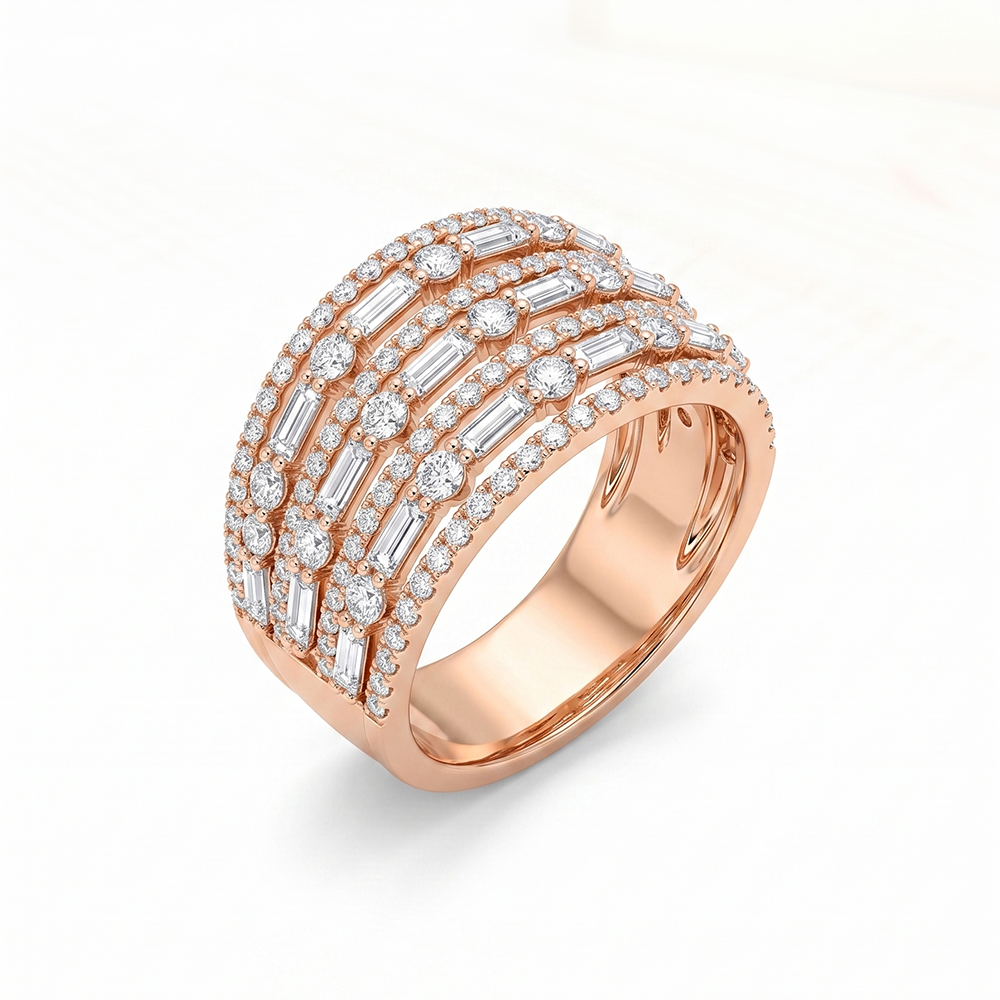 The6C Riviera Multi-Row Statement Ring