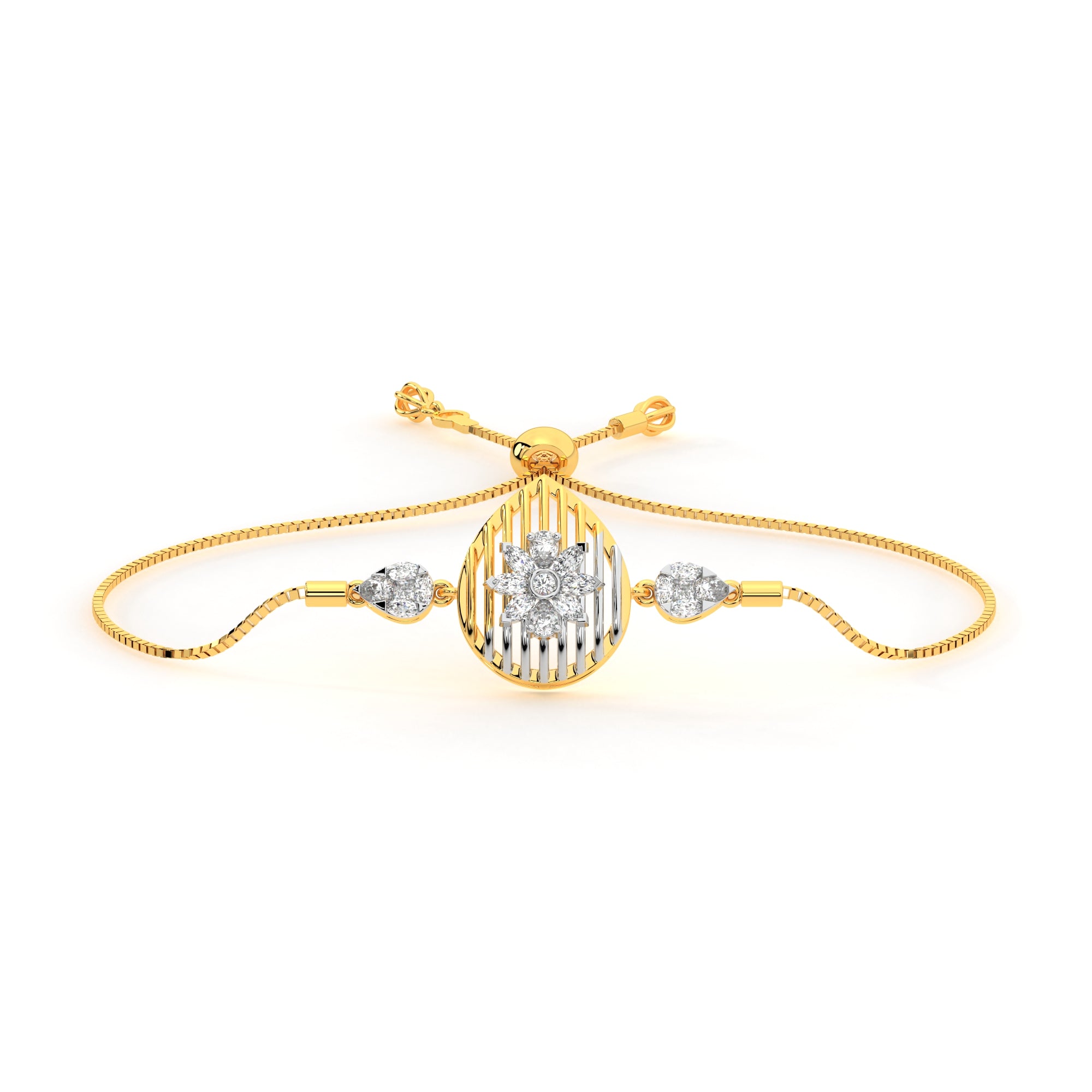 5 Petal Teardrop Diamond Bracelet