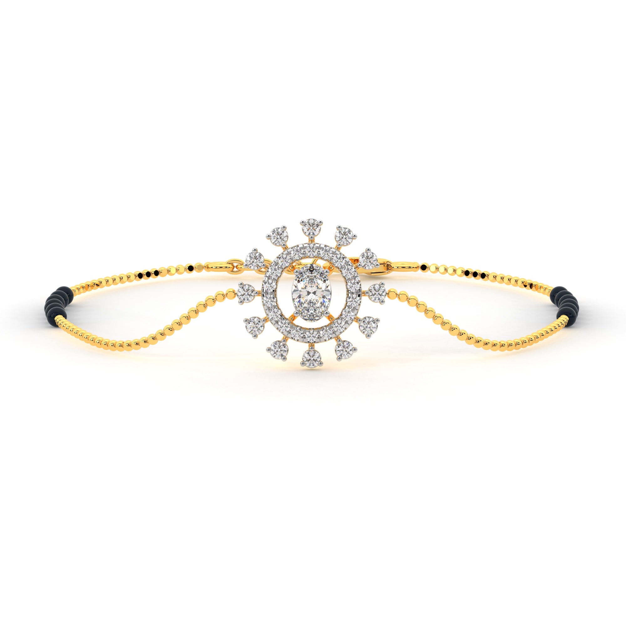 Floral Diamond Halo Bracelet