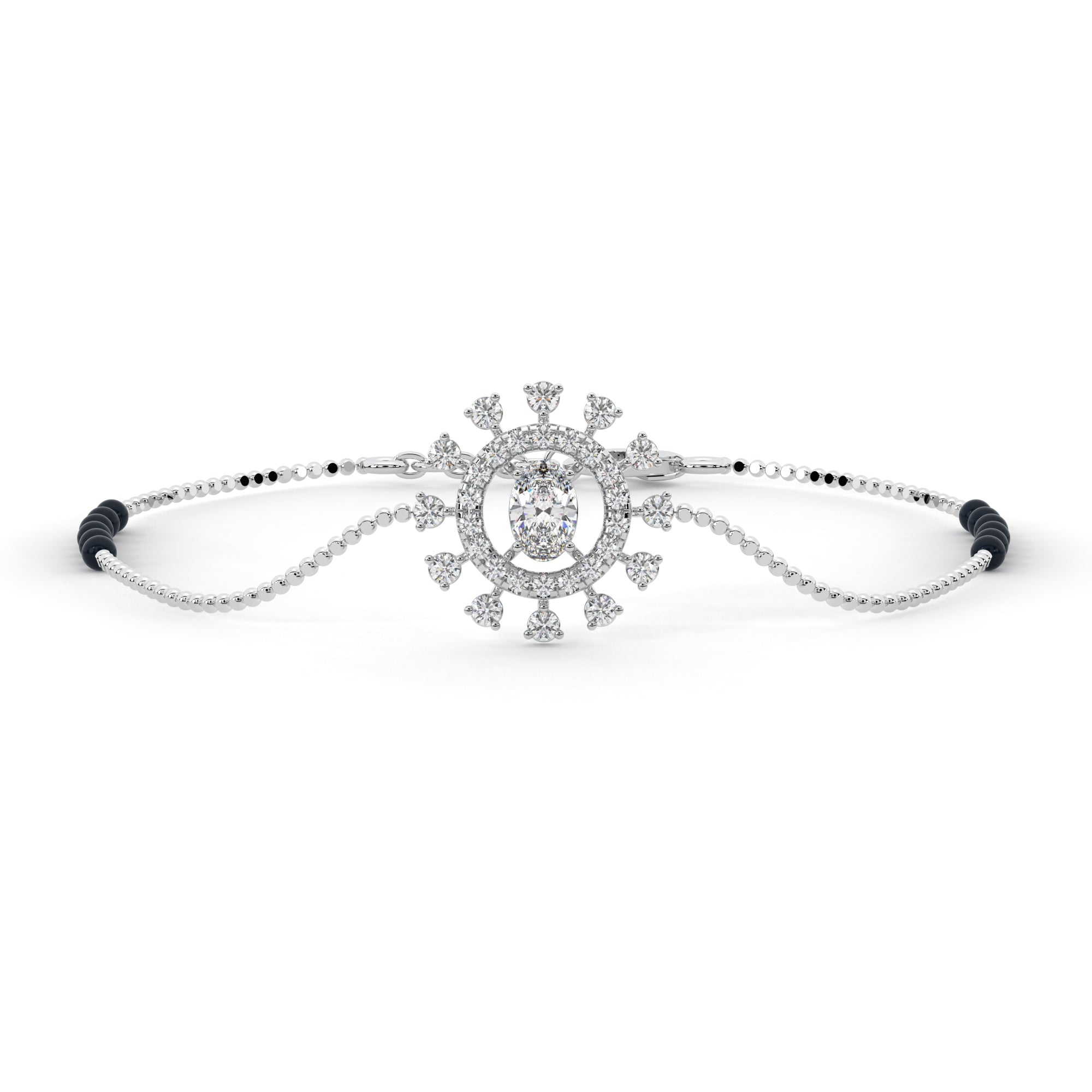Floral Diamond Halo Bracelet