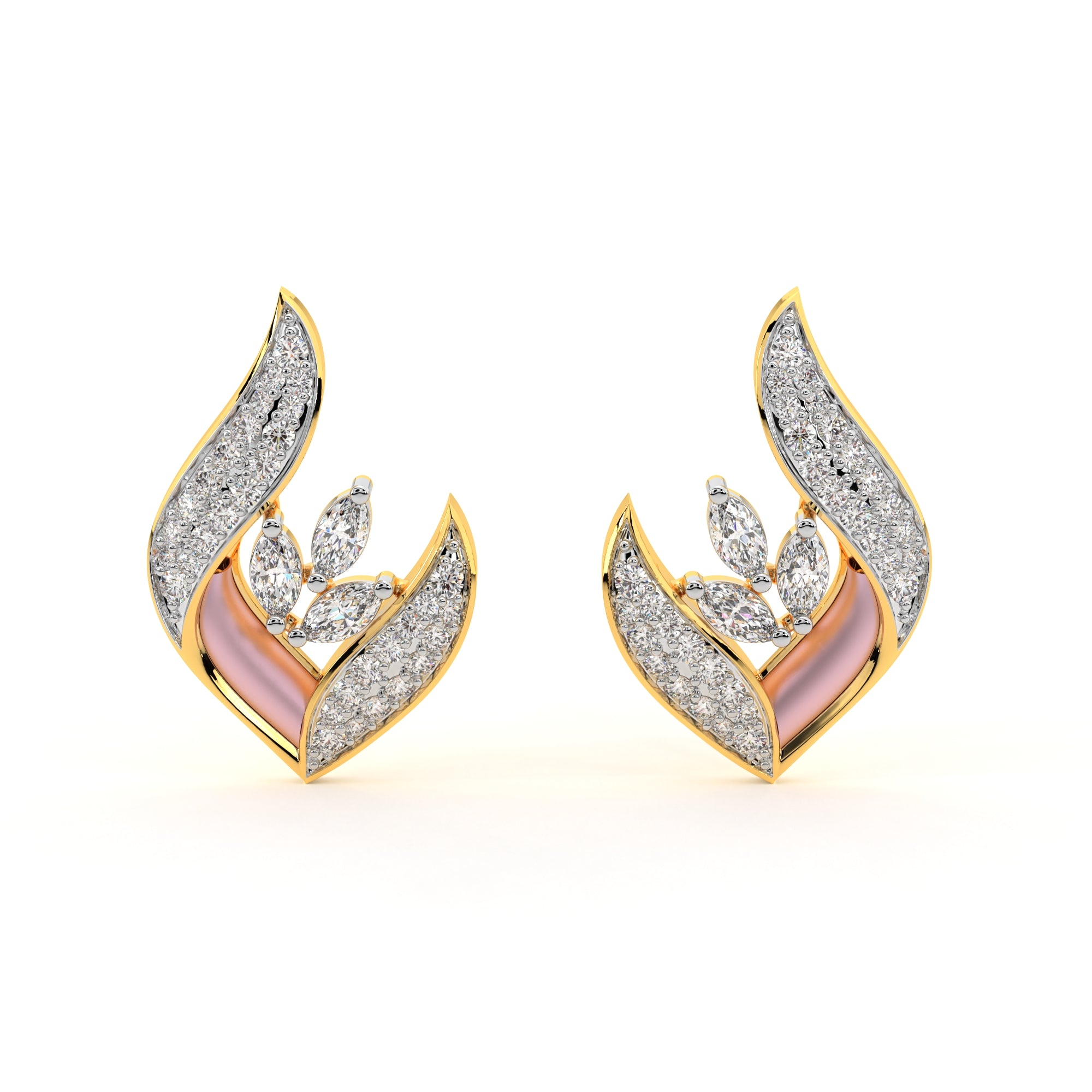 Dainty Leaf Diamond Earrings