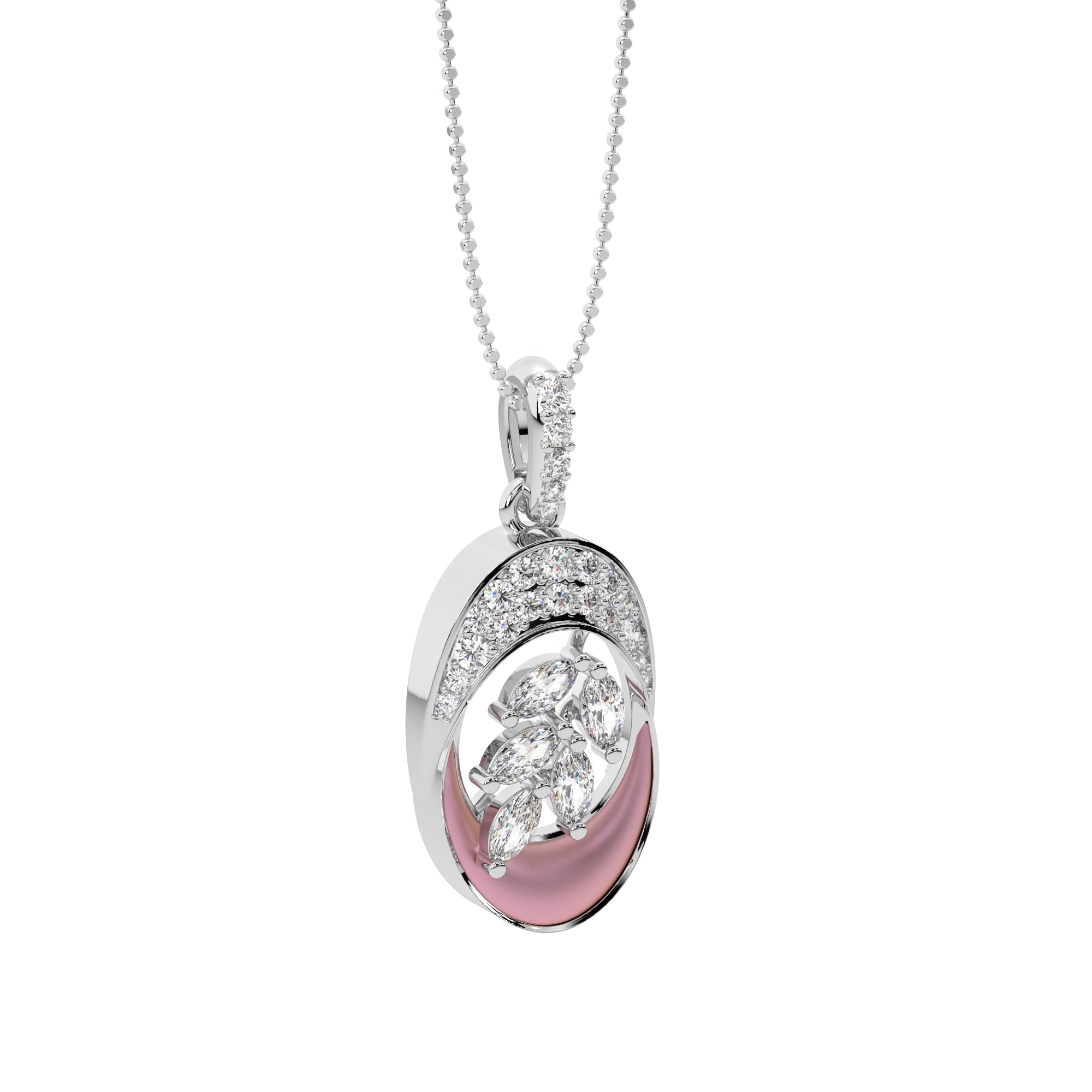 Twirling Leaf Diamond Pendant