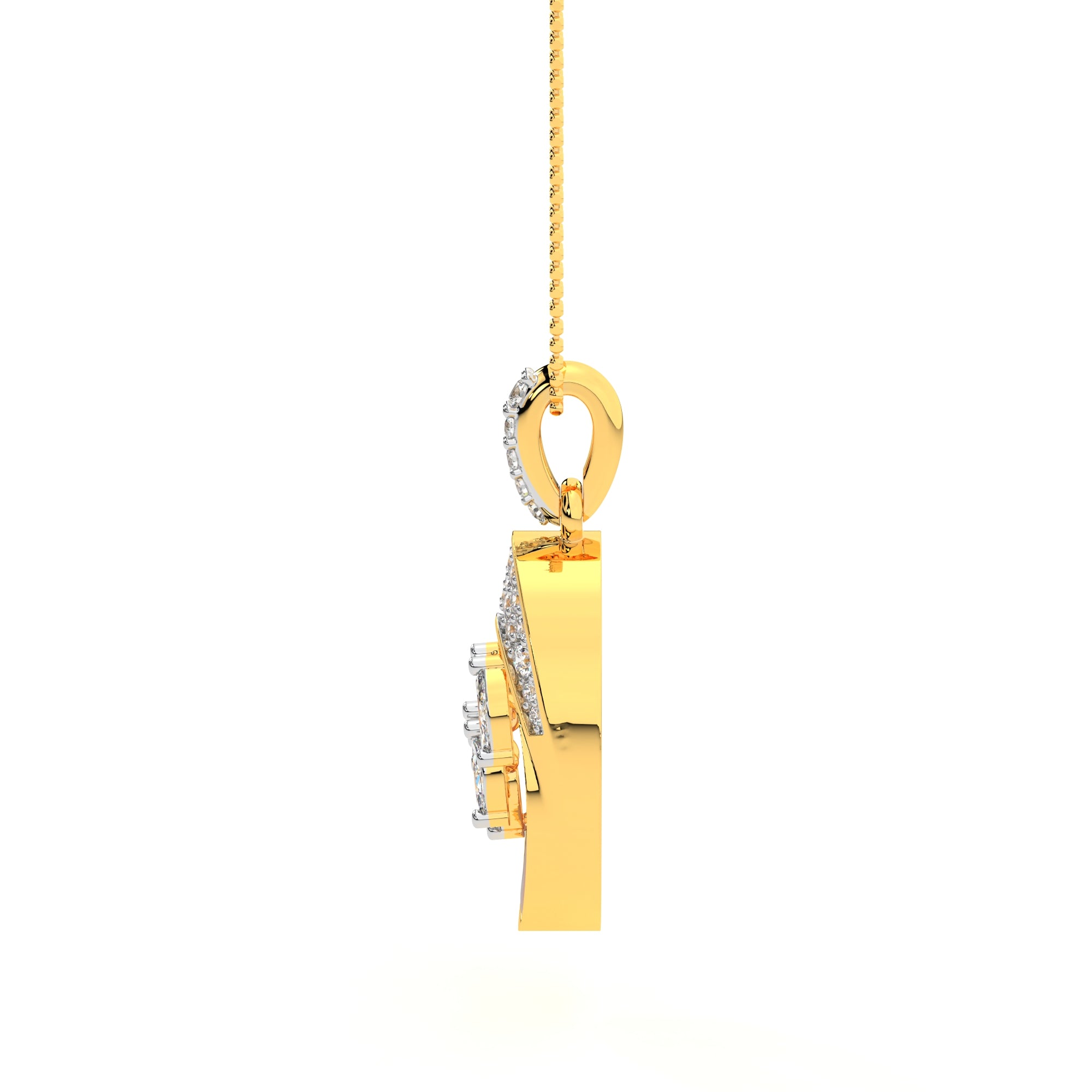 Twirling Leaf Diamond Pendant