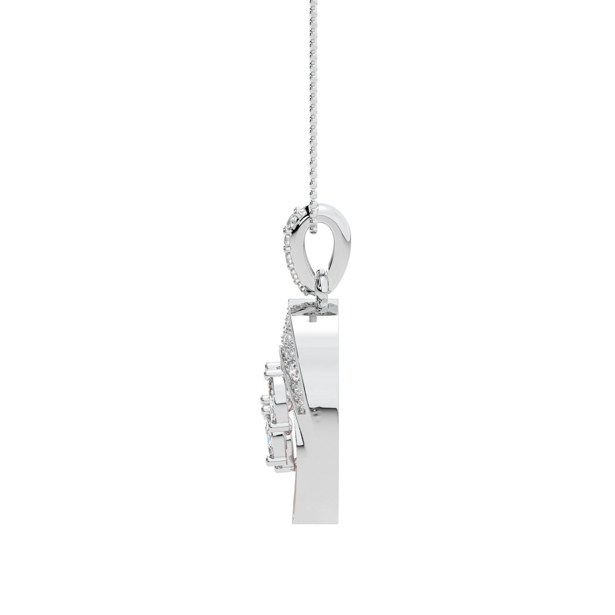 Twirling Leaf Diamond Pendant