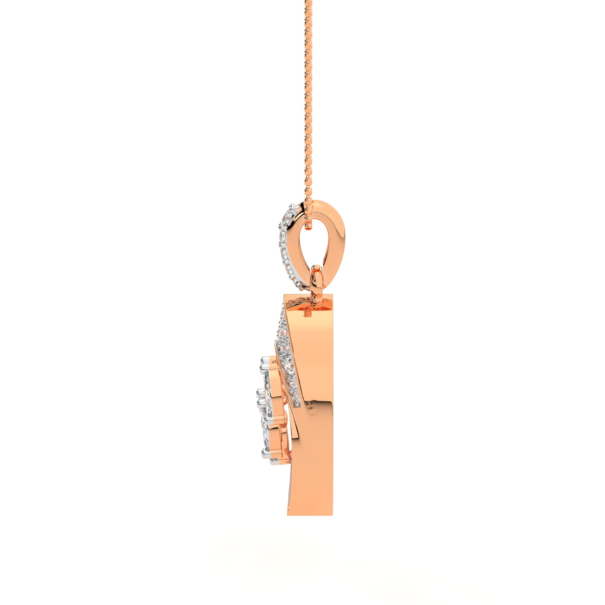 Twirling Leaf Diamond Pendant