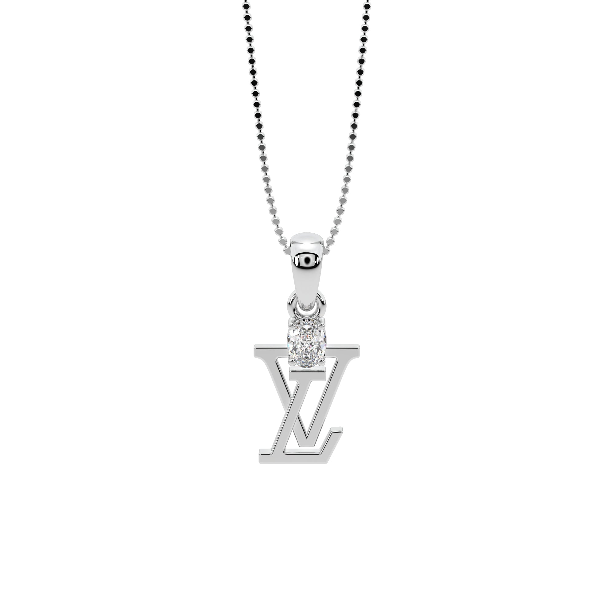 LV Oval Diamond Pendant