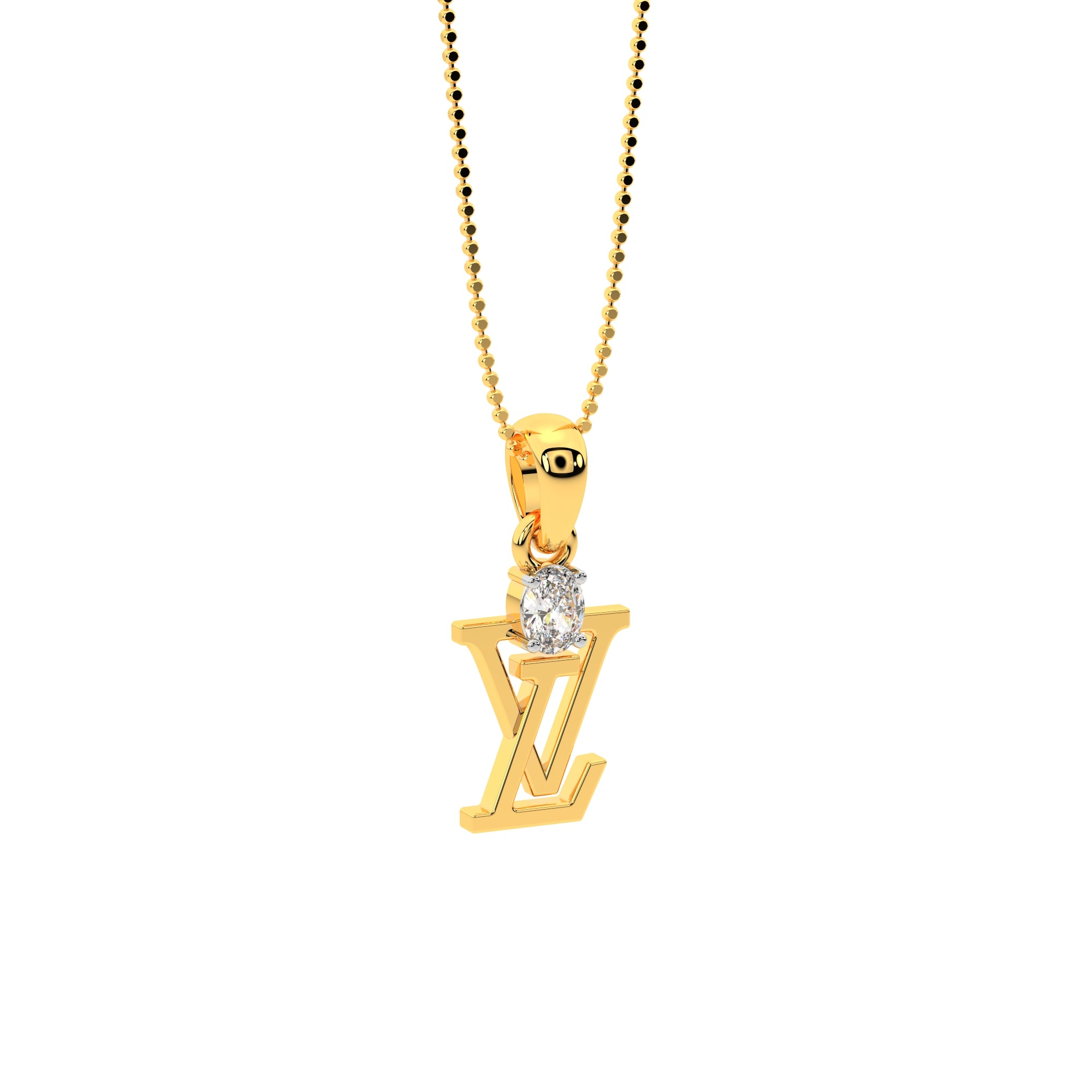 LV Oval Diamond Pendant