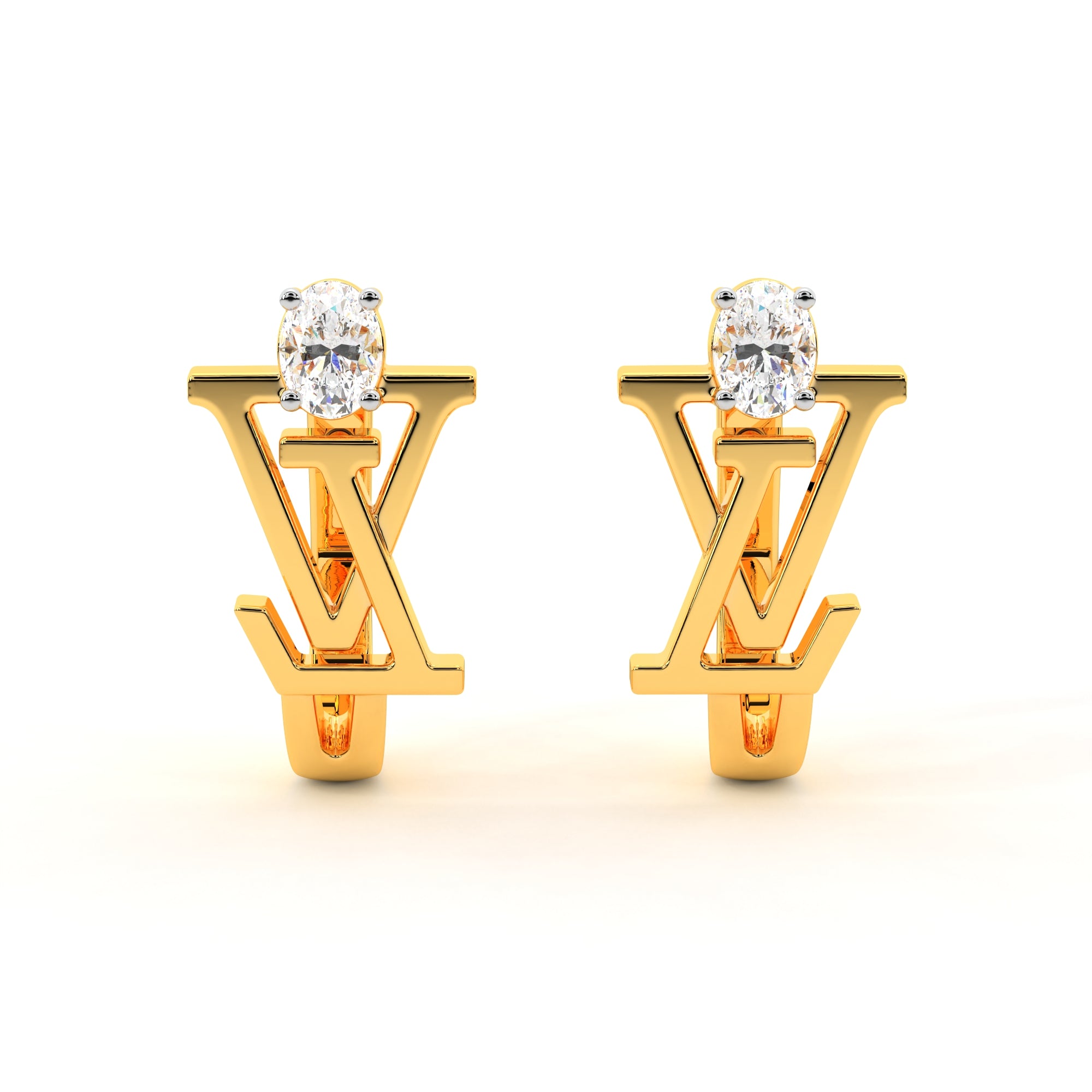 LV Oval Diamond Earrings