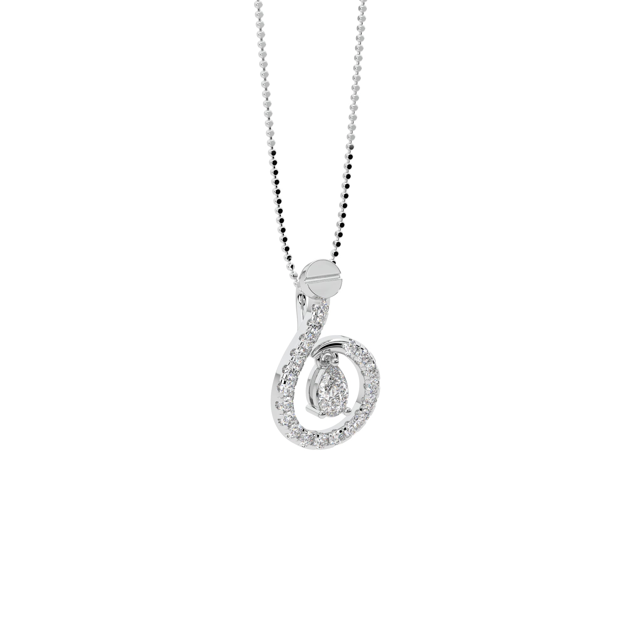 Whispering Embrace Pear Diamond Pendant