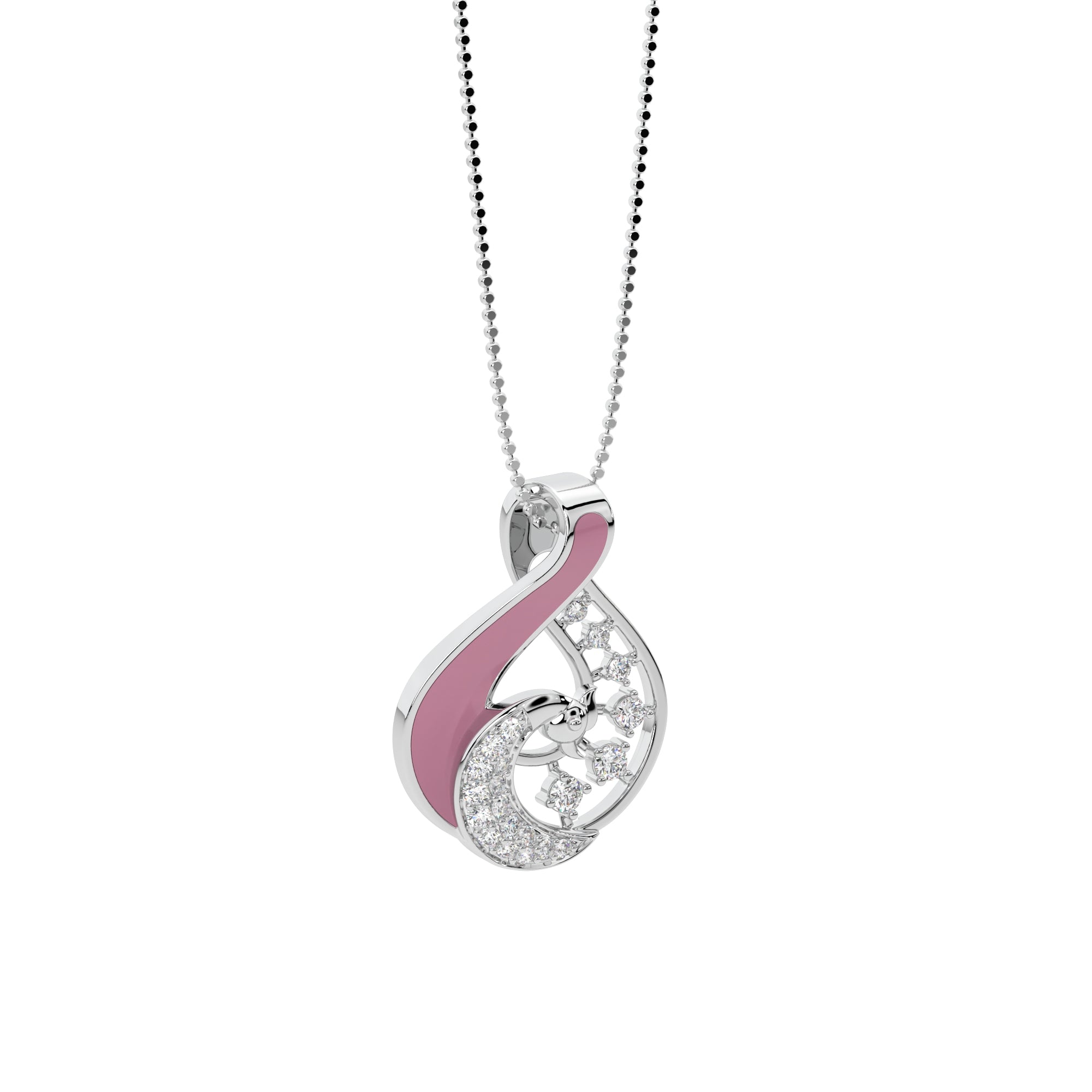 MOP Peacock Diamond Pendant